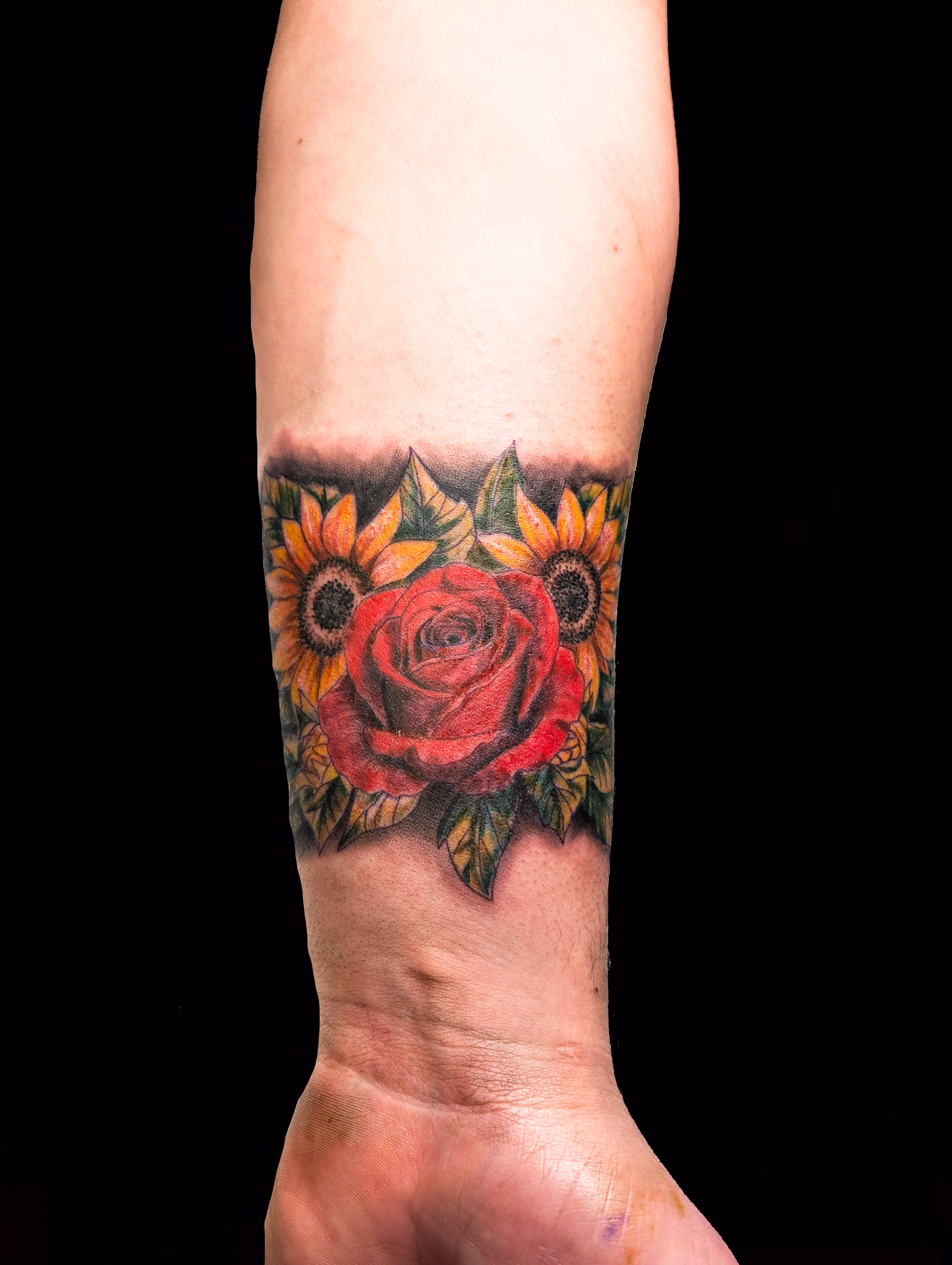 Flowers colour tattoo realism willow thomason wolfville kentville new minas tattoo artist