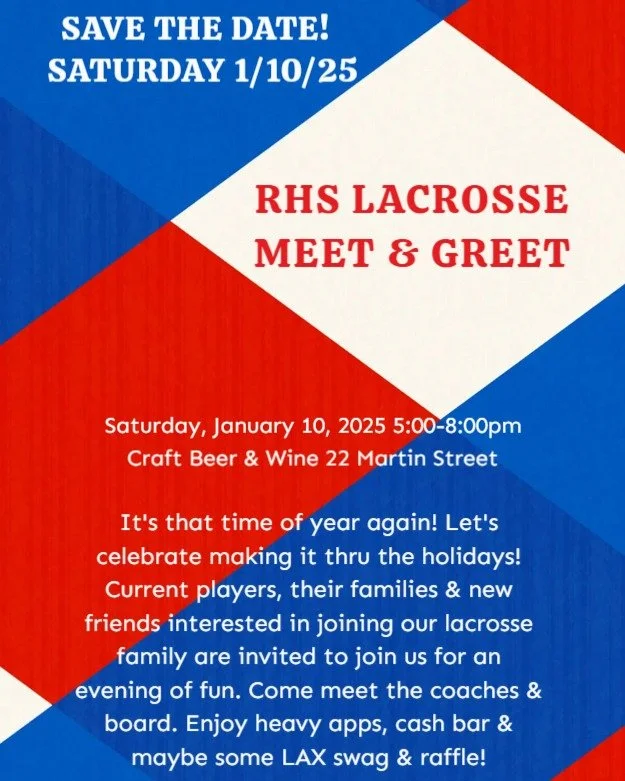 It's time for our 3rd annual RHS L:AX Meet &amp; Greet! If you're new to our lacrosse program or old and didn't receive your Evite-send us a message so you can get info! We would love to have you join us!
@rhs_admin @rhsleadership @rhs.doghouse @reno