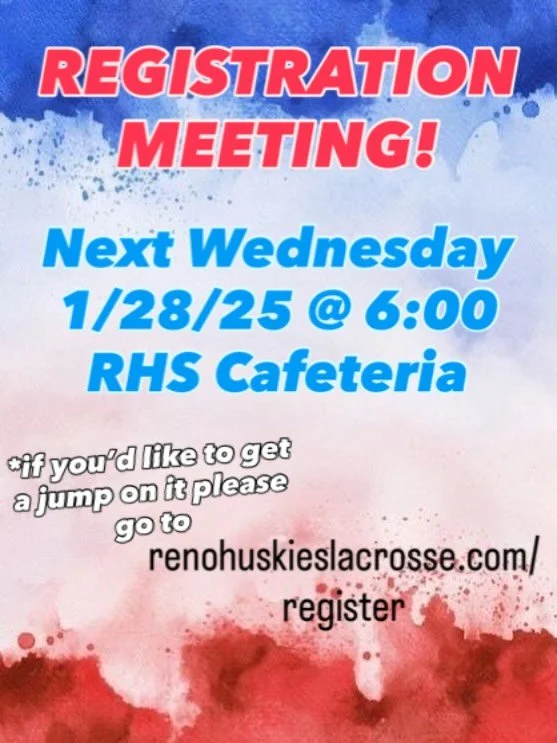 Please join us next Wednesday in the cafeteria for information and registration for our upcoming season. Coaches and board members will be there to answer any questions. GO HUSKIES!