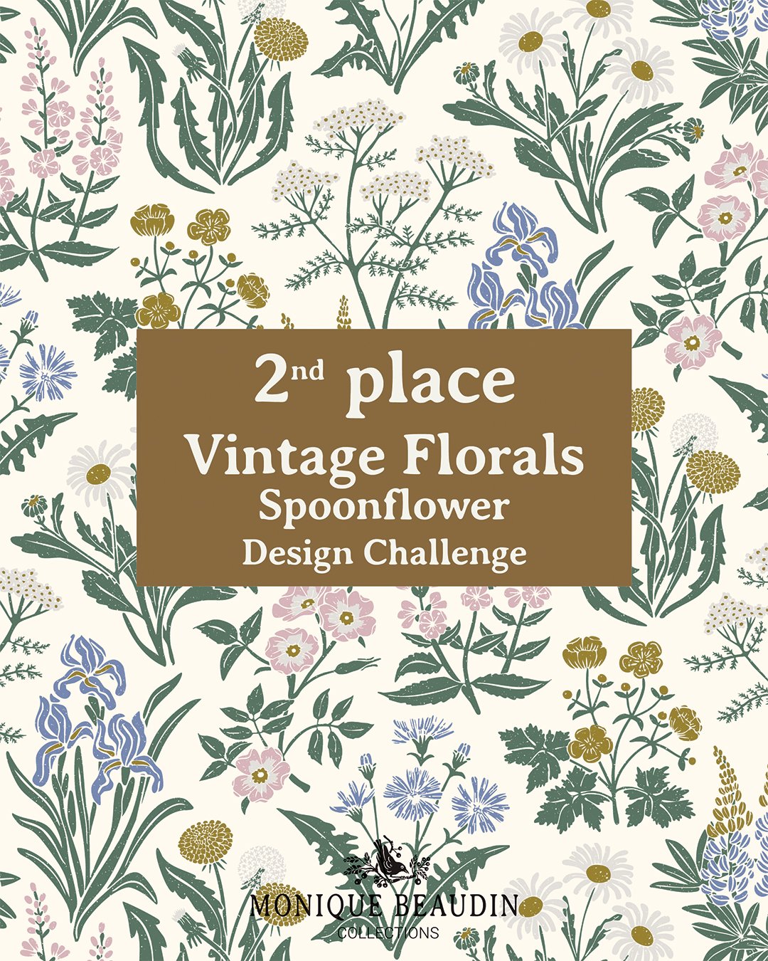 Vintage Millefleurs — 2nd place in Vintage Florals Spoonflower Design Challenge
