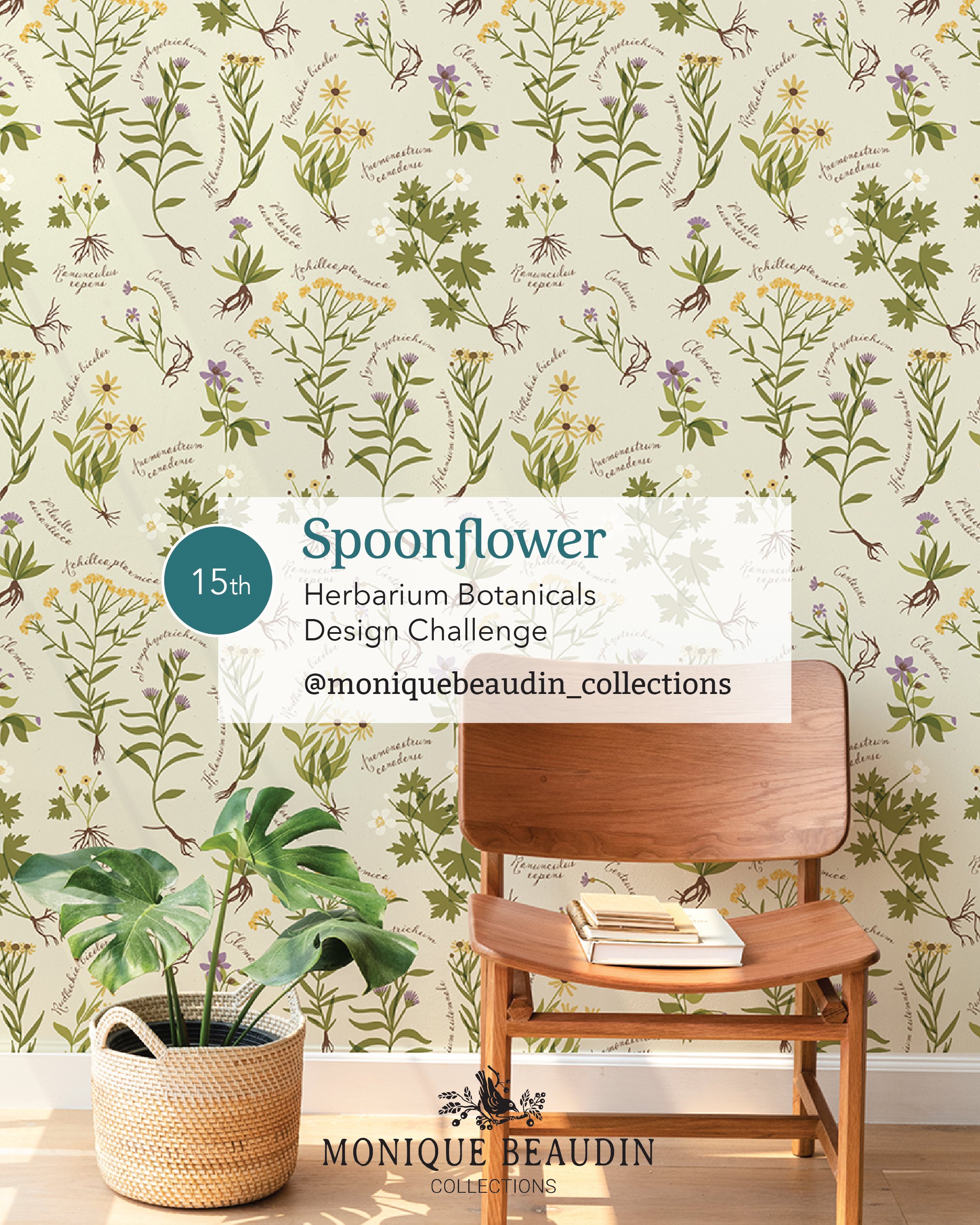 I'm super happy that my "Pressed Flowers Herbarium" design came 15th in the last @Spoonflower Challenge!

Thank you for your support, wonderful community! 🥰

Available in three scales in my Spoonflower shop. Link in my bio 👆

Wallpaper mo