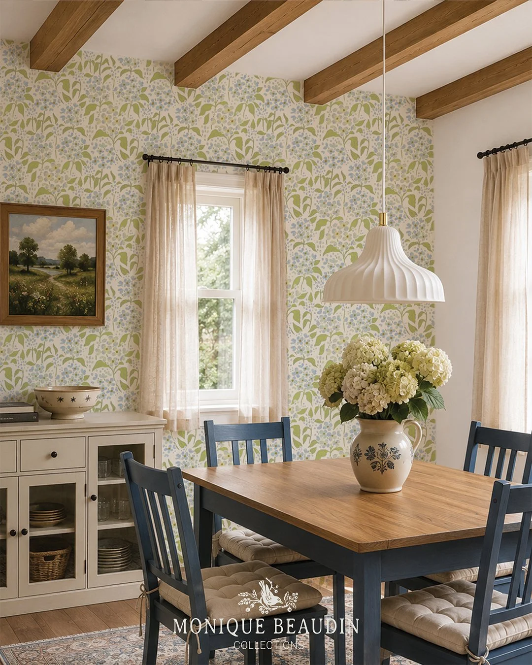 Hydrangea Garden is my entry for the latest @Spoonflower Design Challenge, and today the voting begins! Link in my bio 👆

Inspired by the timeless beauty of hydrangeas, this pattern feels right at home in a cozy farmhouse-inspired interior. I especi