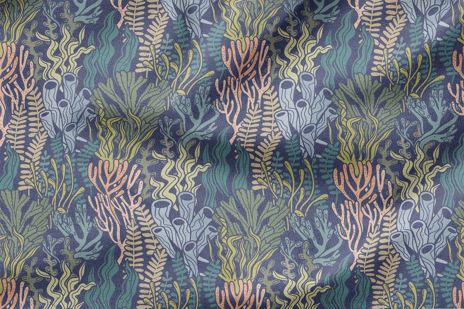 Boho marine Flora muted indigo