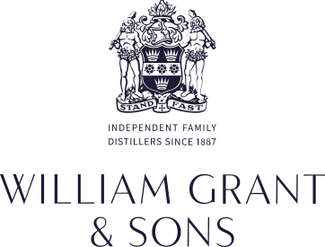 Logo for William Grant & Sons featuring a crest with flowers and the text "Independent Family Distillers Since 1887."