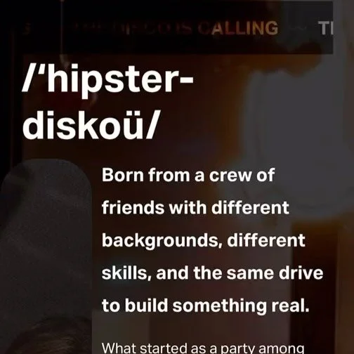 Hipster Disco website is live.  Free downloads from past parties. Photos, videos, and vibes.  Link in bio.  NYE Tickets still live 🪩

Hipsterdisco.com