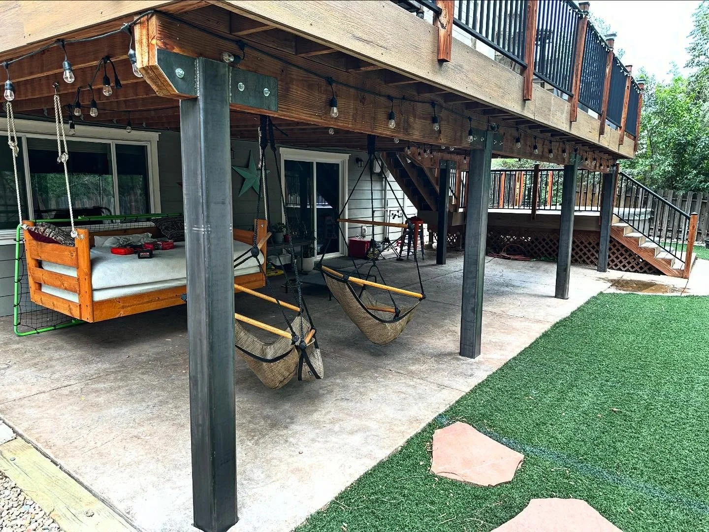 Last week we seriously beefed up the supports on this covered porch!