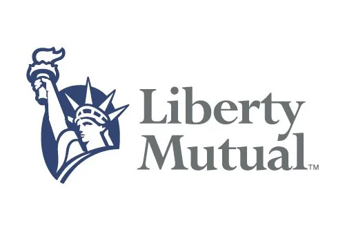 Liberty Mutual logo with a stylized illustration of the Statue of Liberty's head and torch.