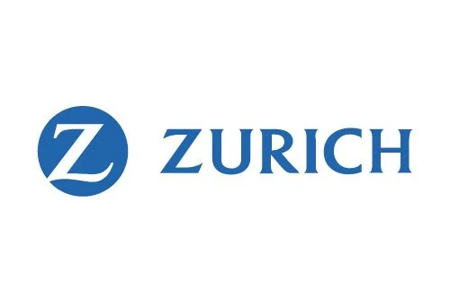 Zurich insurance logo with a blue circular icon containing a white 'Z' and the word 'ZURICH' in blue capital letters