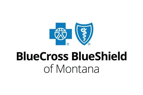 Blue Cross Blue Shield of Montana logo with blue cross and shield symbols.