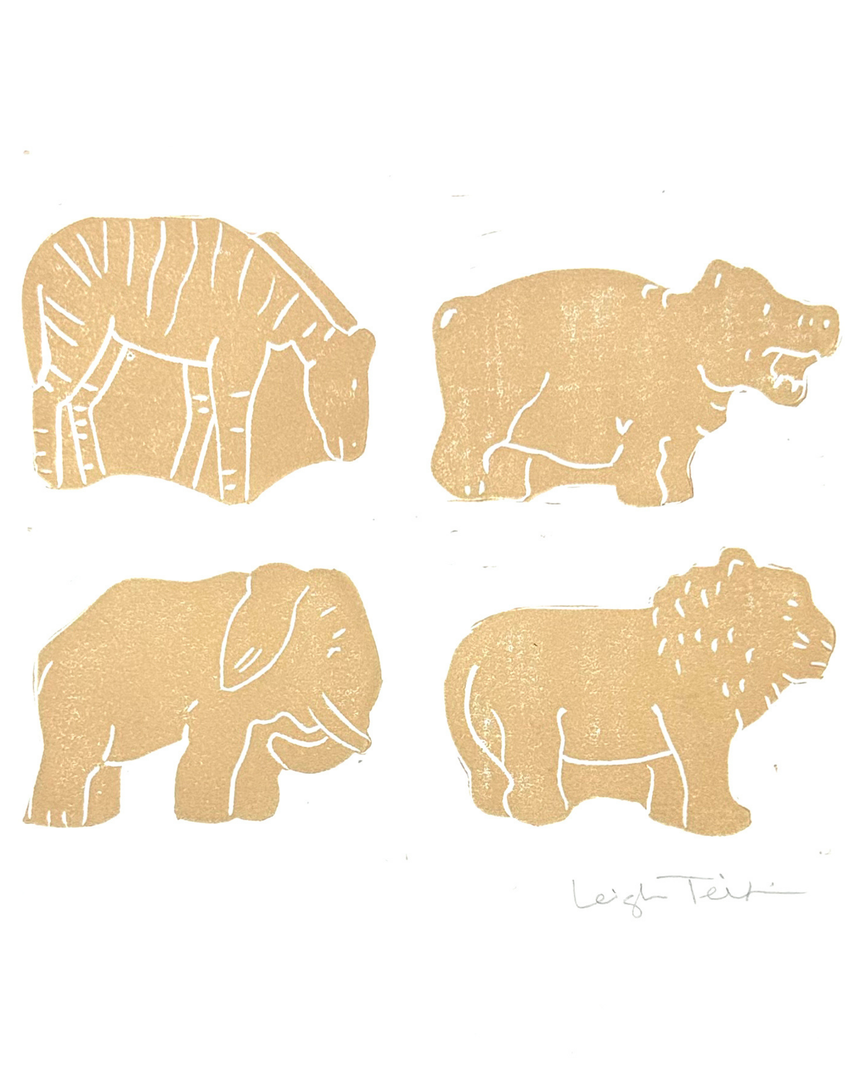 Leigh Teixeira Fine Art Linocut Prints in Austin Texas Animal Crackers 2.png