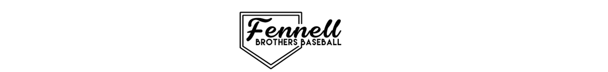 Fennell Brothers Baseball logo in black and white with a shield outline and stylized text.