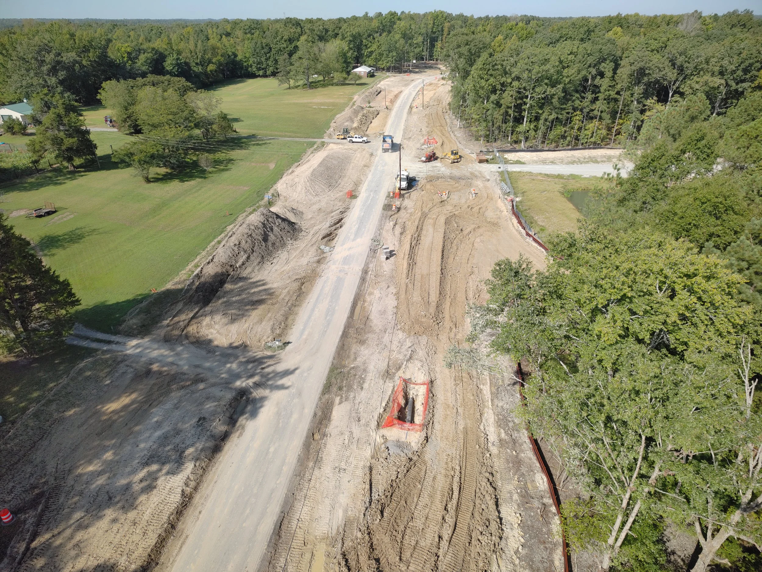 Dirt and waterline work on Duval Road begins.