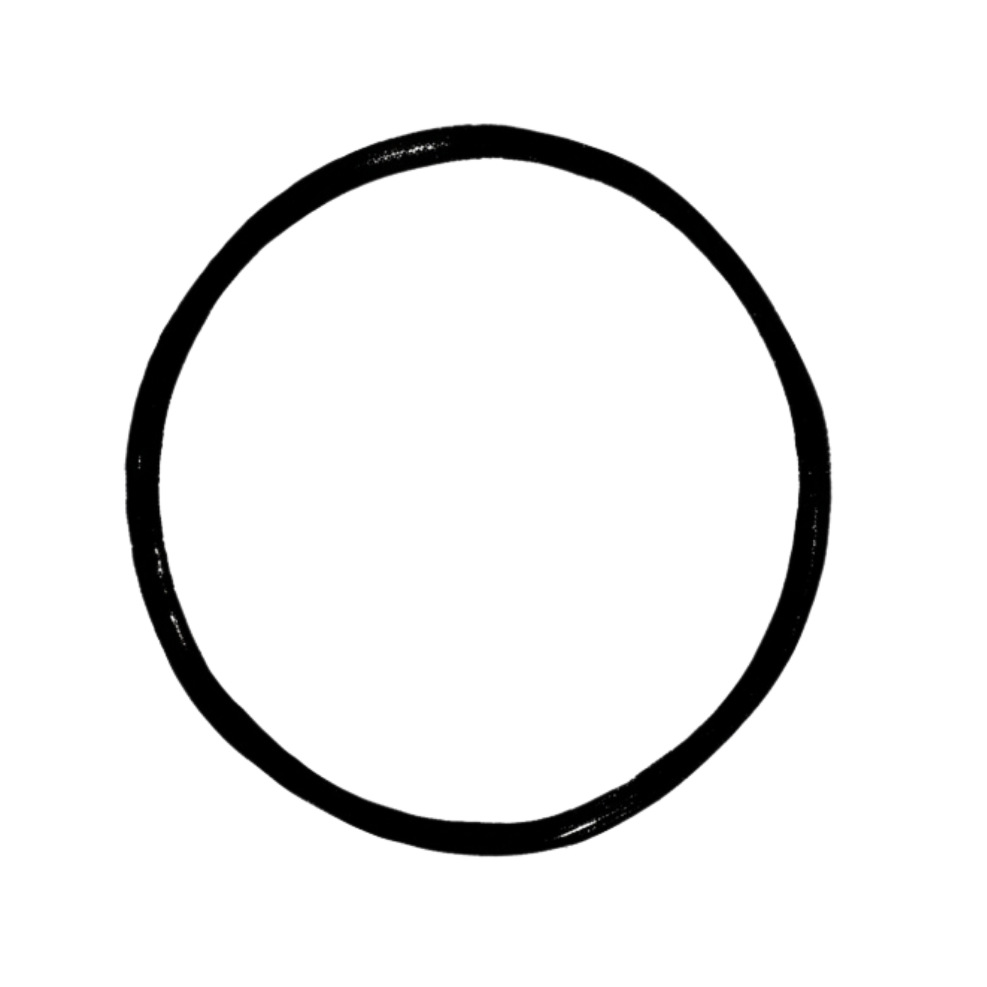 Close-up of a minimally illustrated full moon outlined in black.