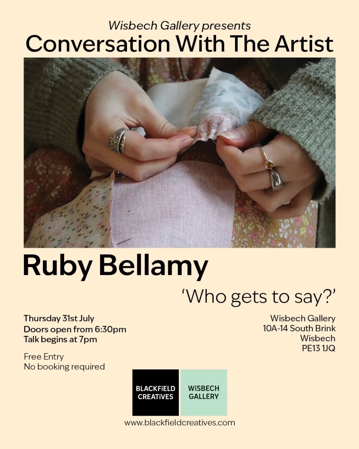 I'm excited to share that I will be giving a talk at @wisbechgallery at the end of this month!!

Come alone to hear about my research into the relationship between fine art and craft. This is a subject I've been researching for about two years now, a