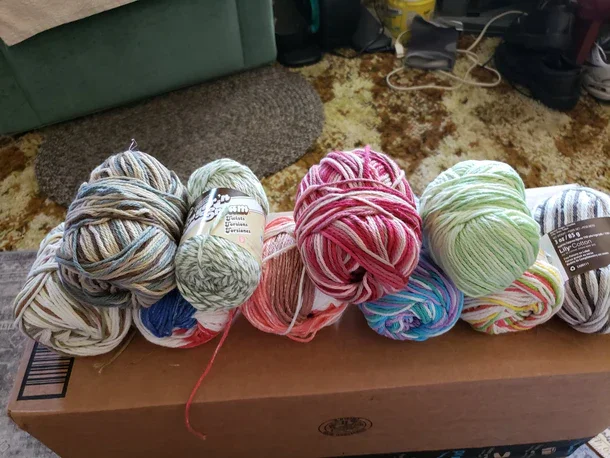 Set of 10 skeins of various ombre yarns