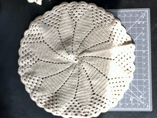 Set of 2 Oversized Crocheted Round Doilies