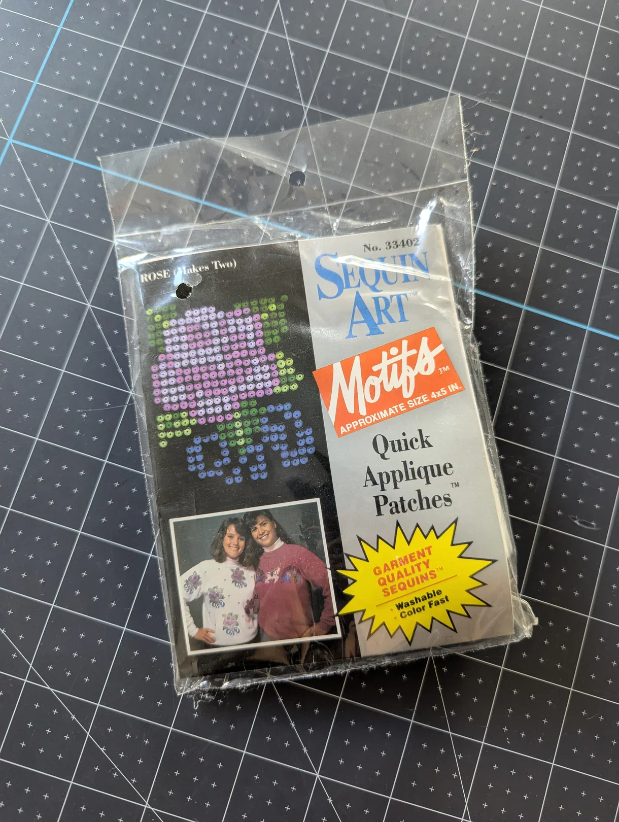 Sequin Art Quick Appliques Kit - Roses (Makes 2) (c. 1990s) - Unopened