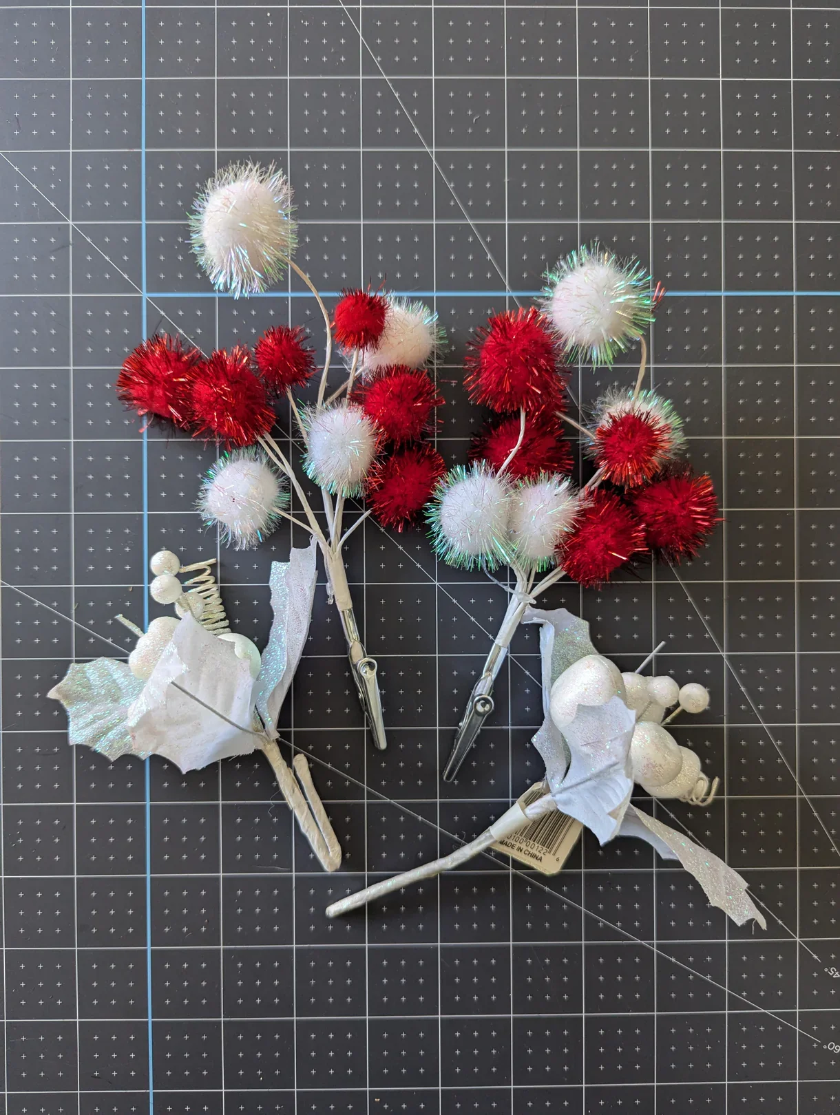 Glittery Holiday Floral Stems