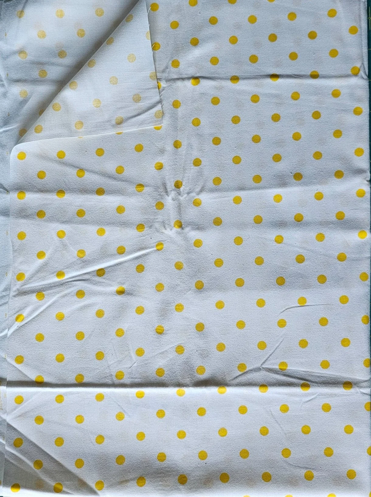 Fabric Cotton White with Yellow Dots 31"x44"