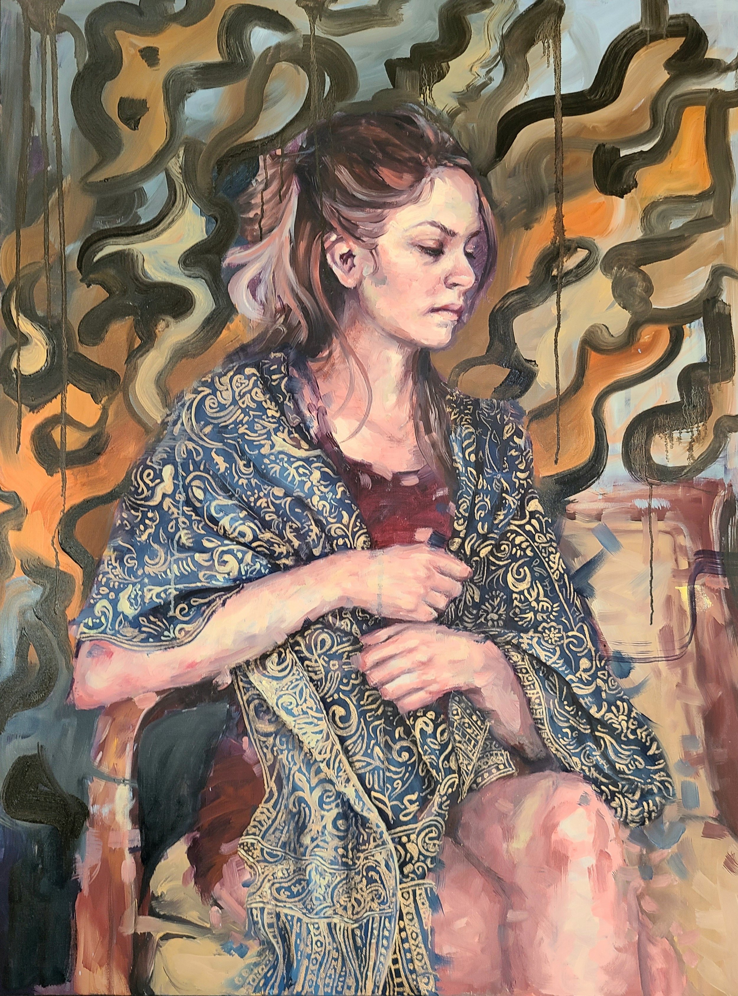 30 x 40 inch on canvas, $100 + $80 shipping