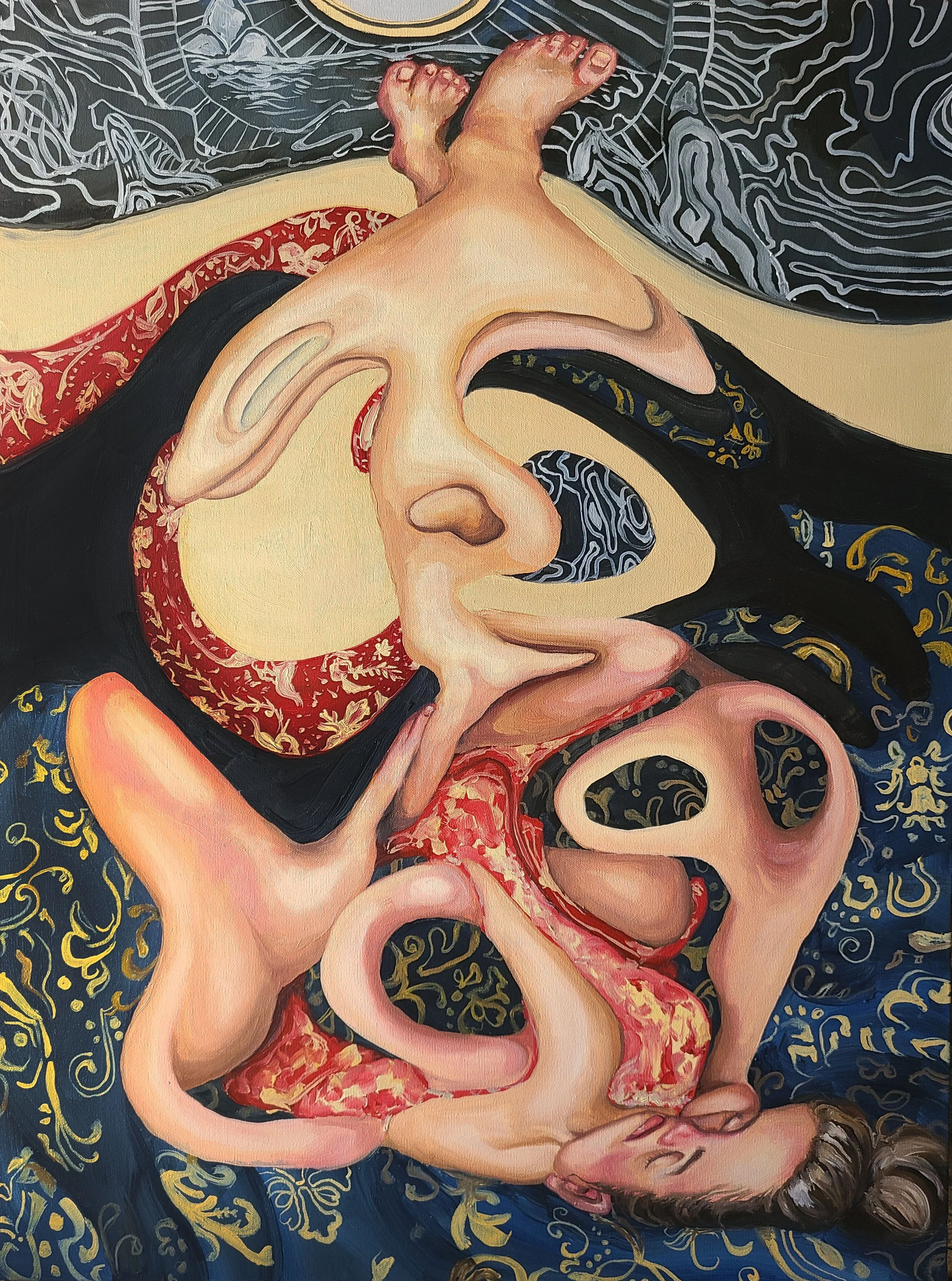 30 x 40 inch on canvas, $150 + $80 shipping