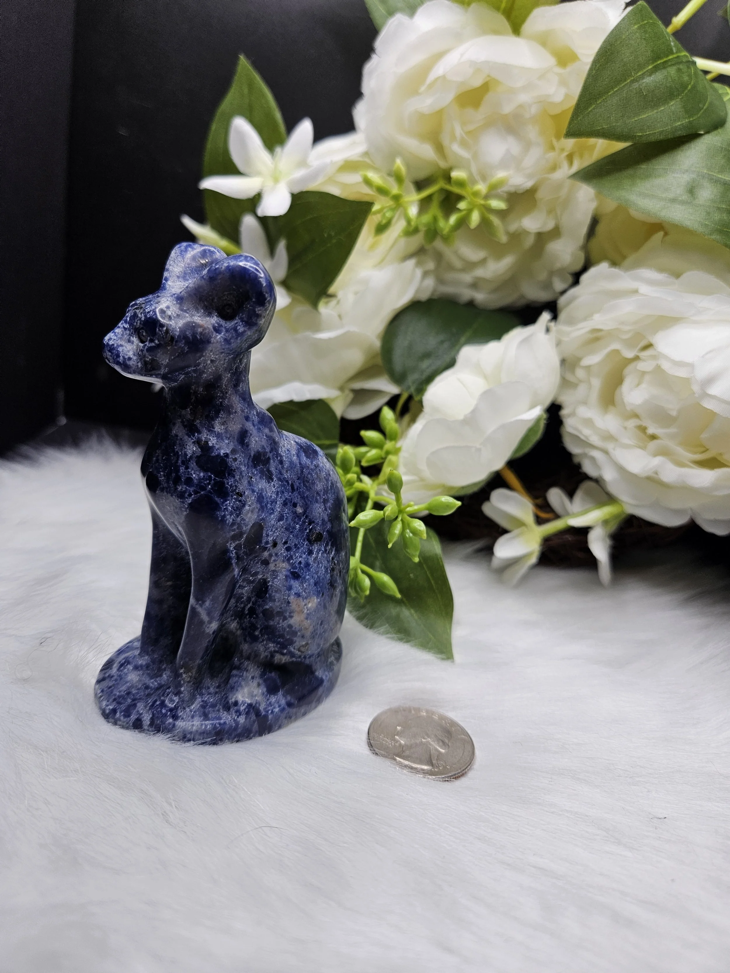 Sodalite Sphinx Carving