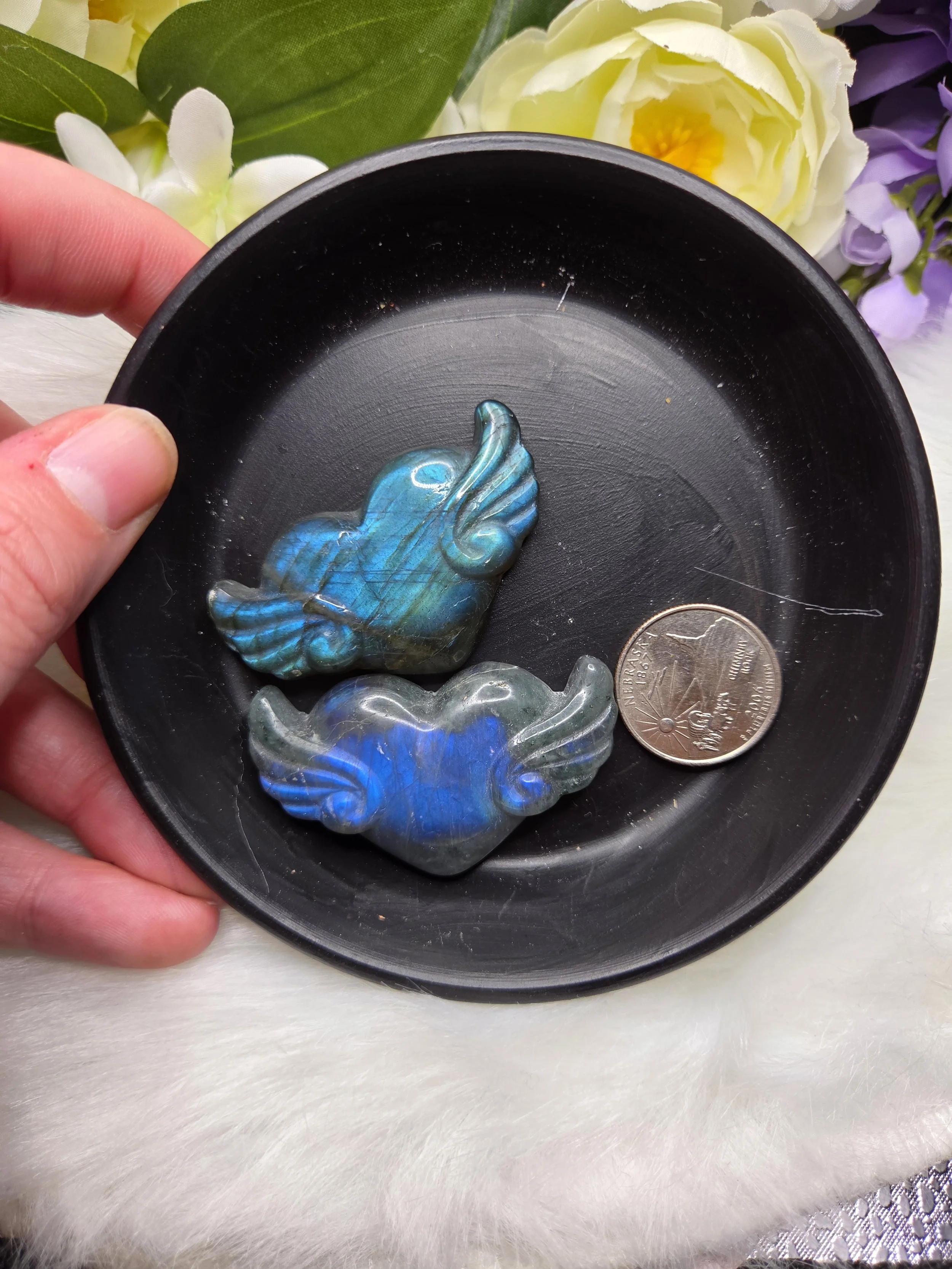 Labradorite Flying Hearts