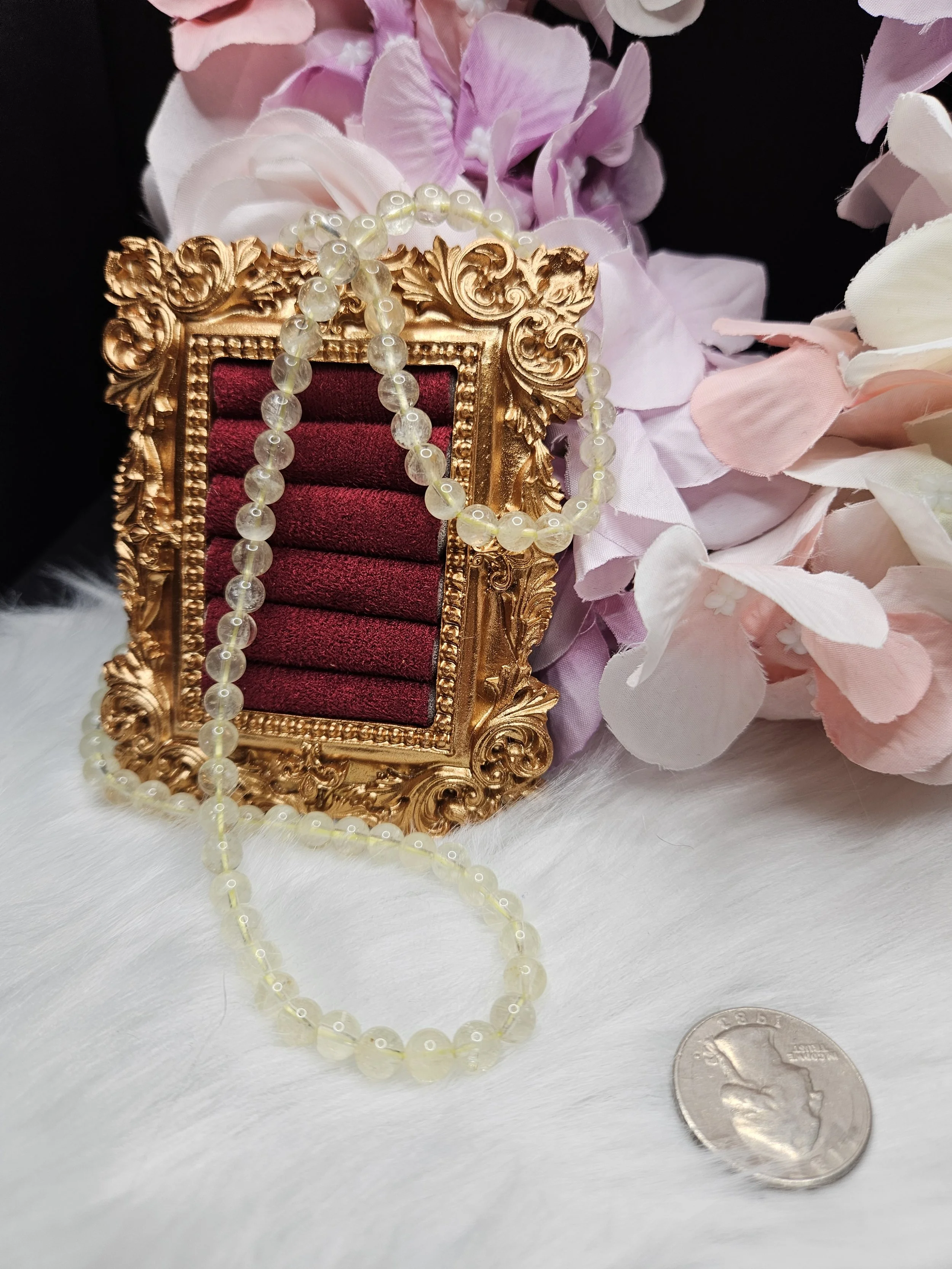 6mm Citrine Necklace, Natural