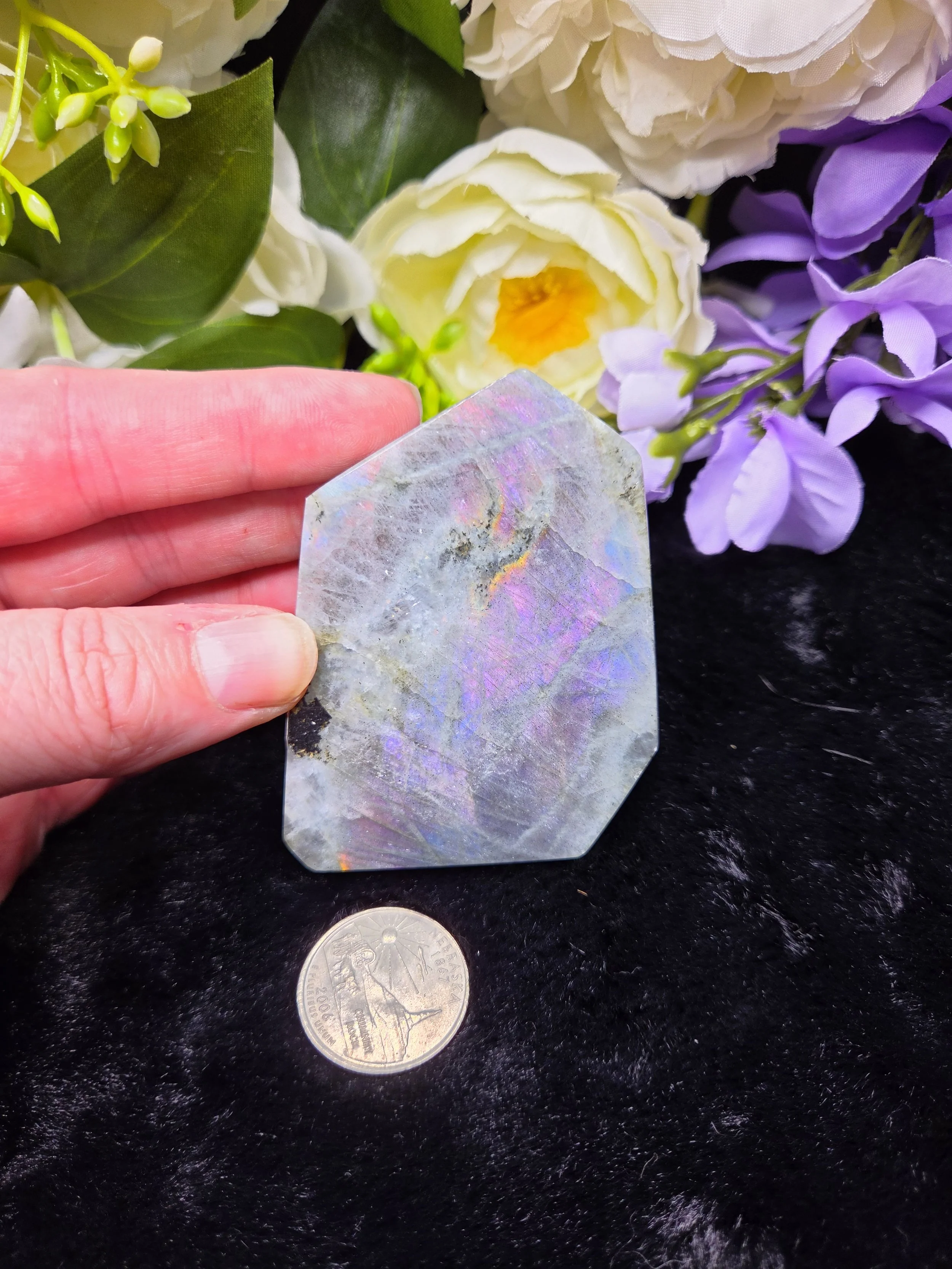 Pink Flash Labradorite Freeform - Medium