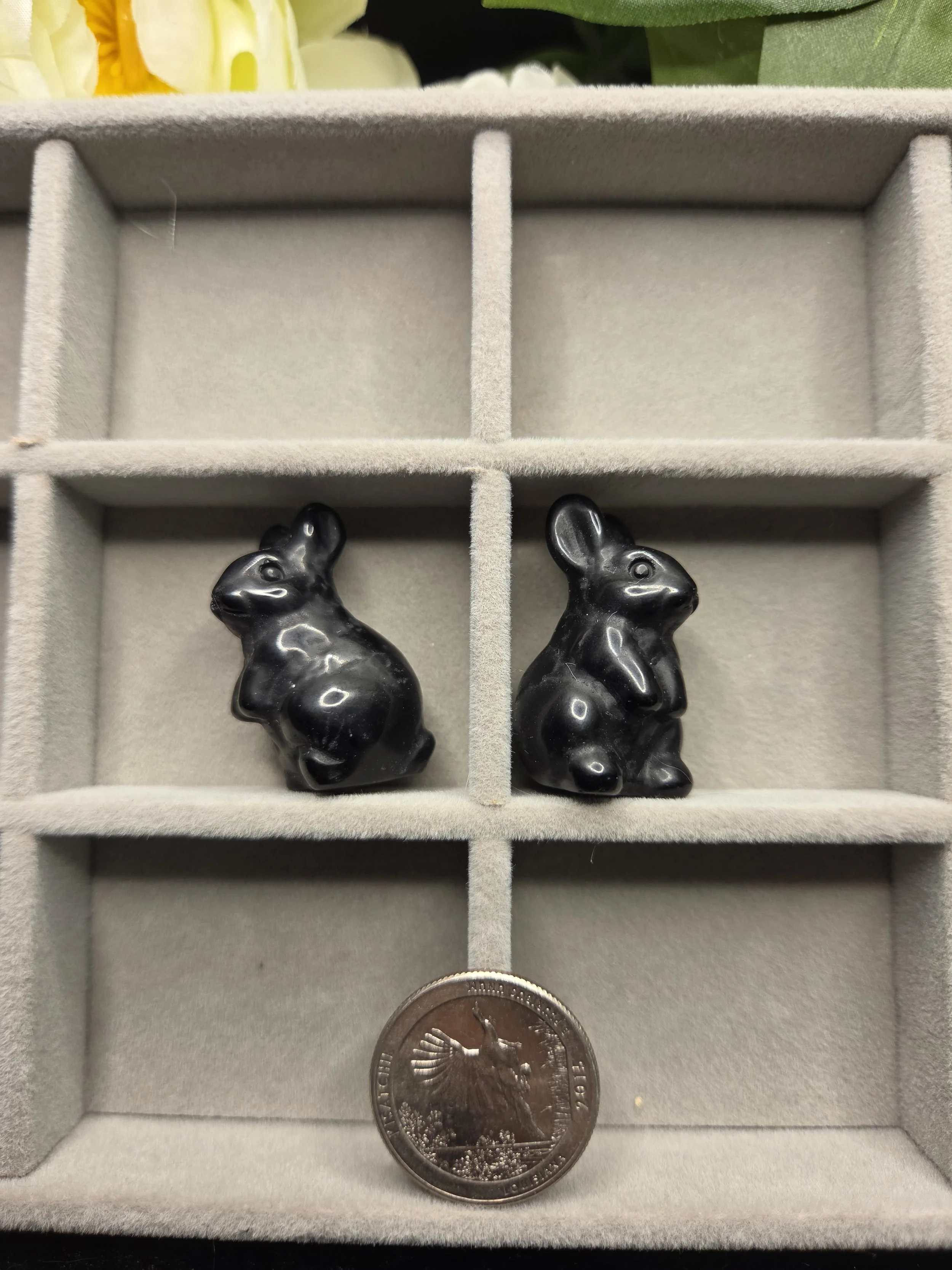 Random Pick Small Bunny Carvings - Obsidian