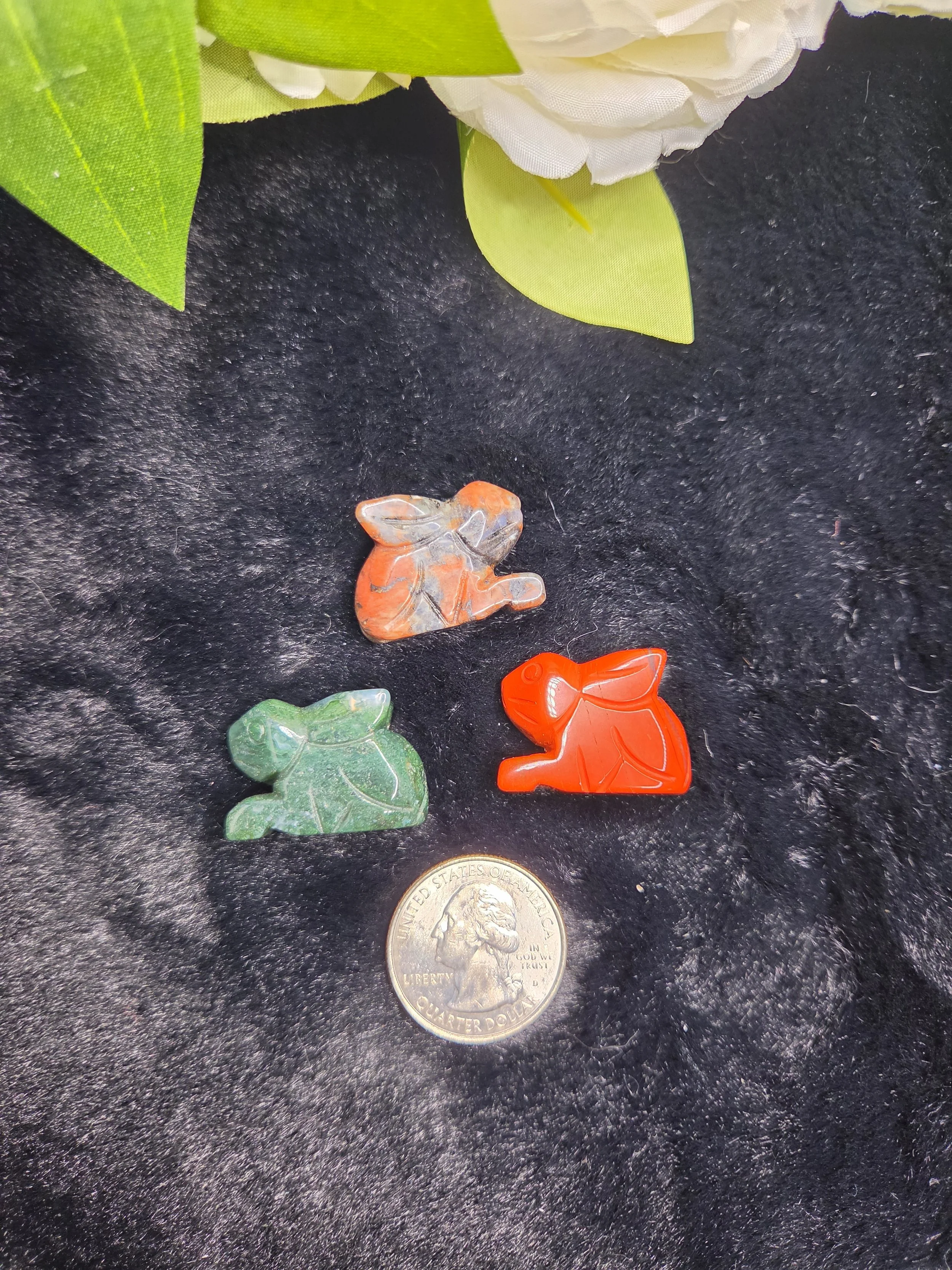 Random Pick Mini Bunny Carvings, Assorted Materials