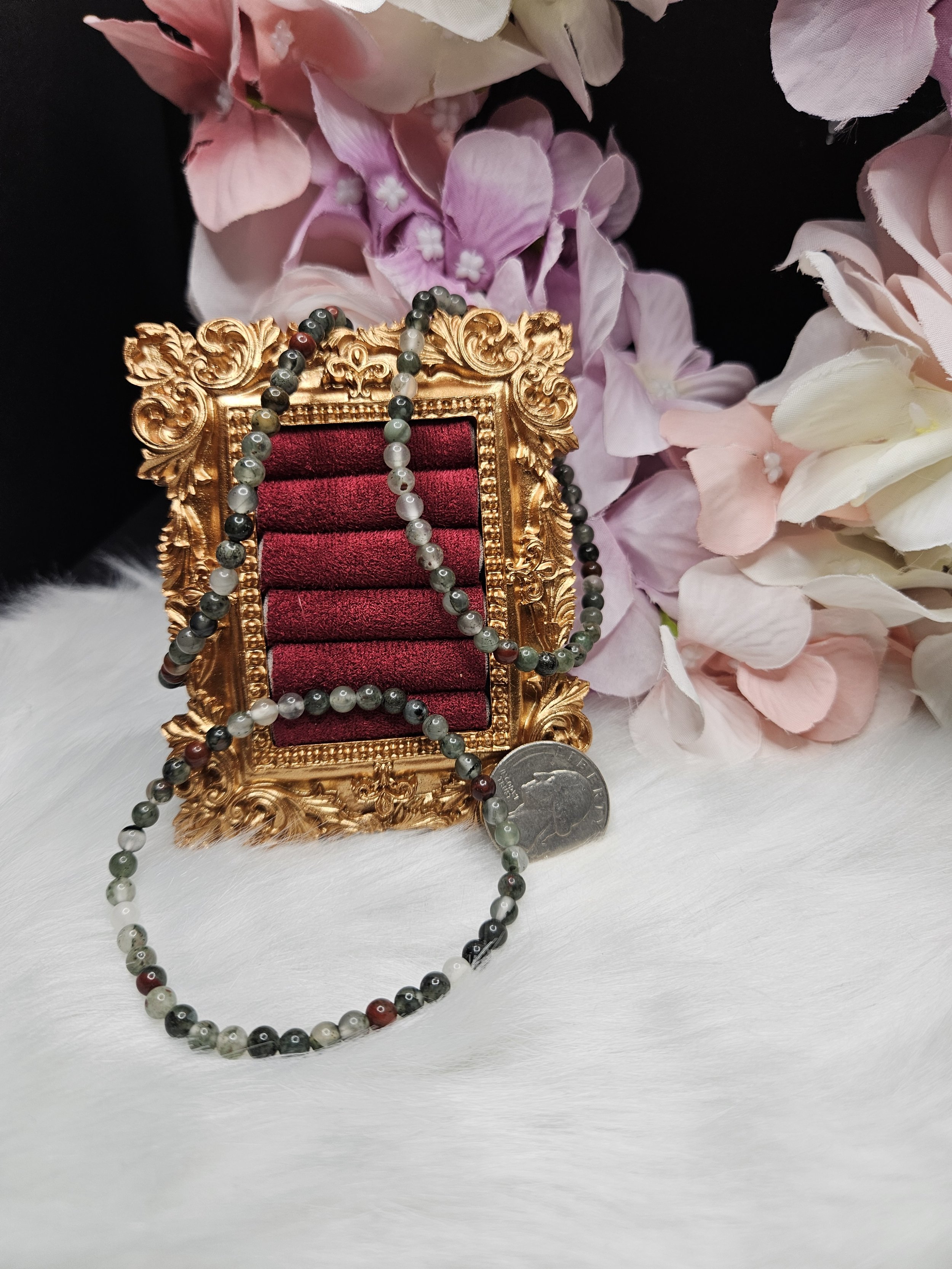 4mm Rounded Bead Bracelet - Dragons Blood