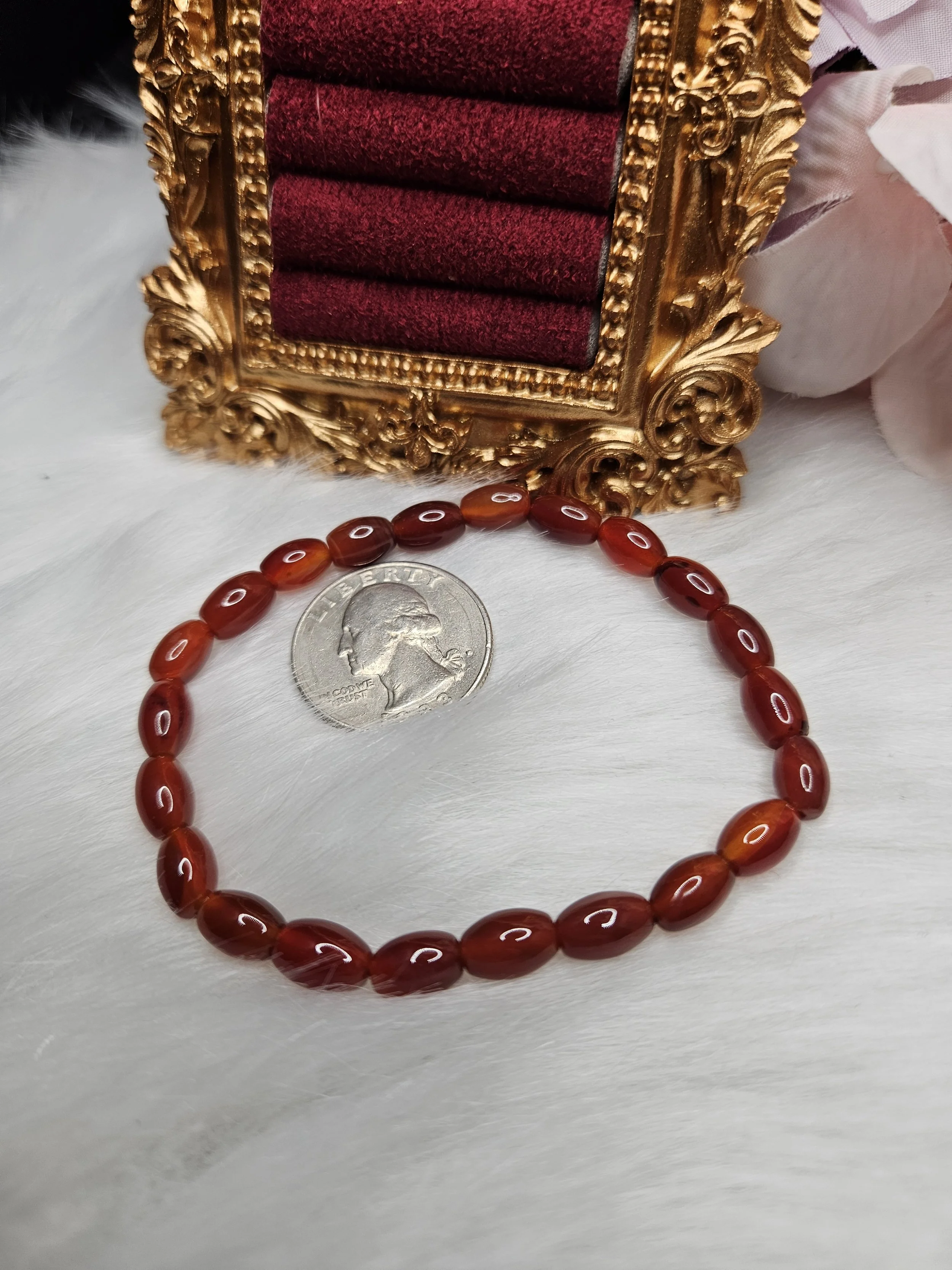 Rice Bead Bracelet - Carnelian