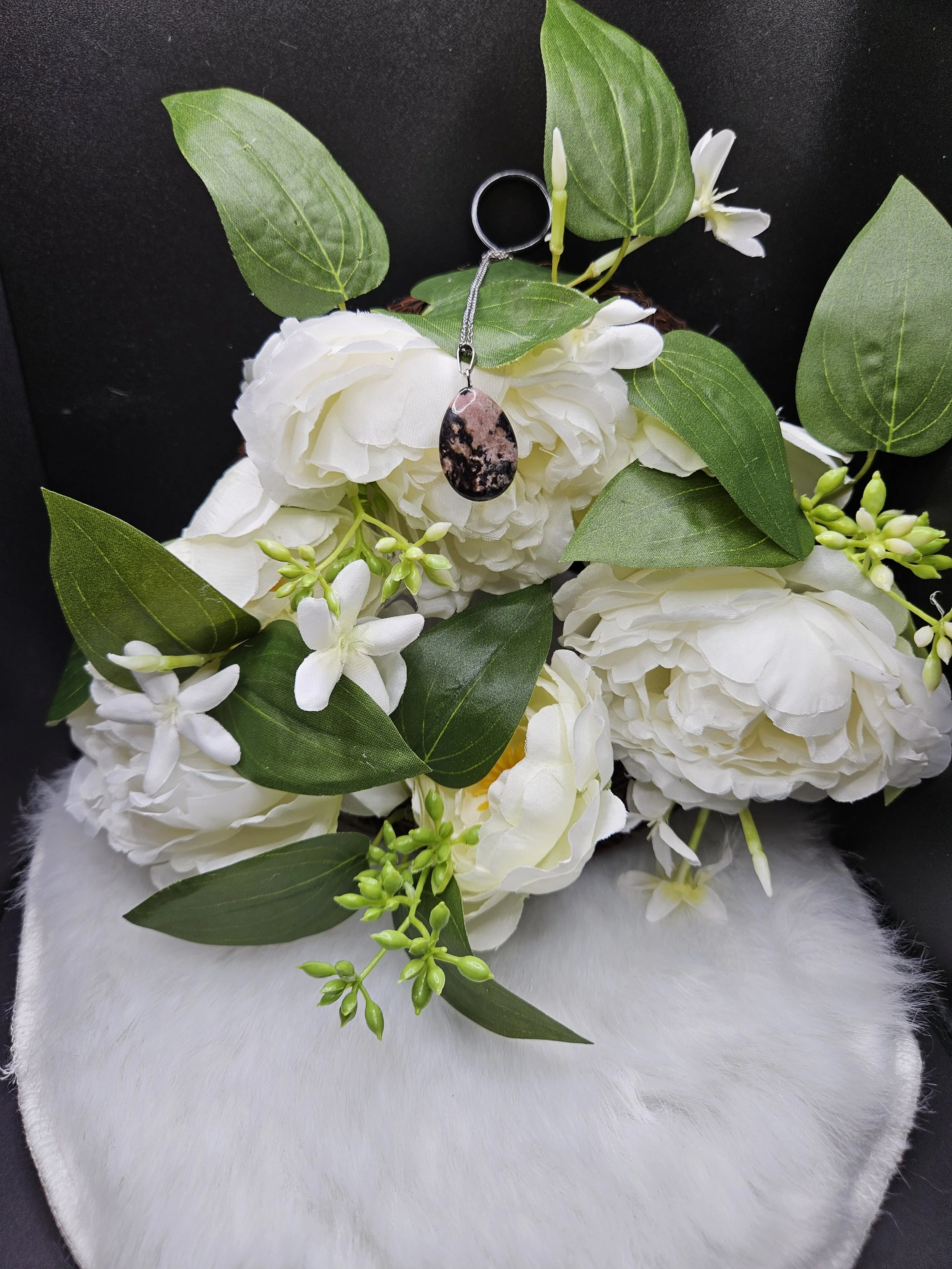 Smooth Flat Teardrop of Rhodochrosite Necklace