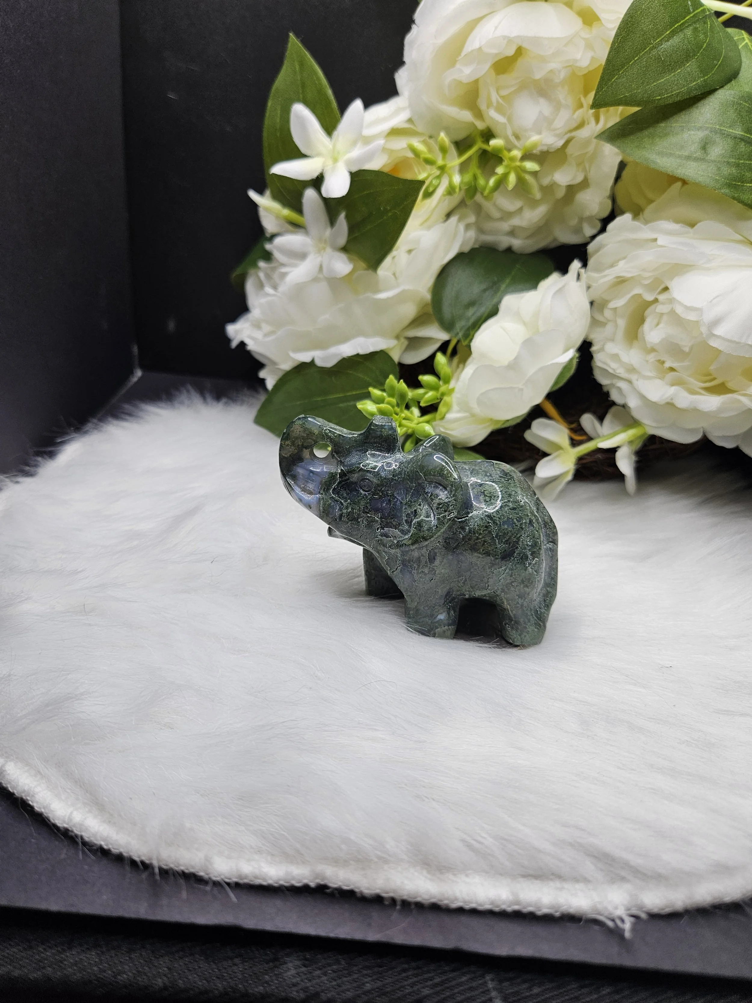 Moss Agate Elephant
