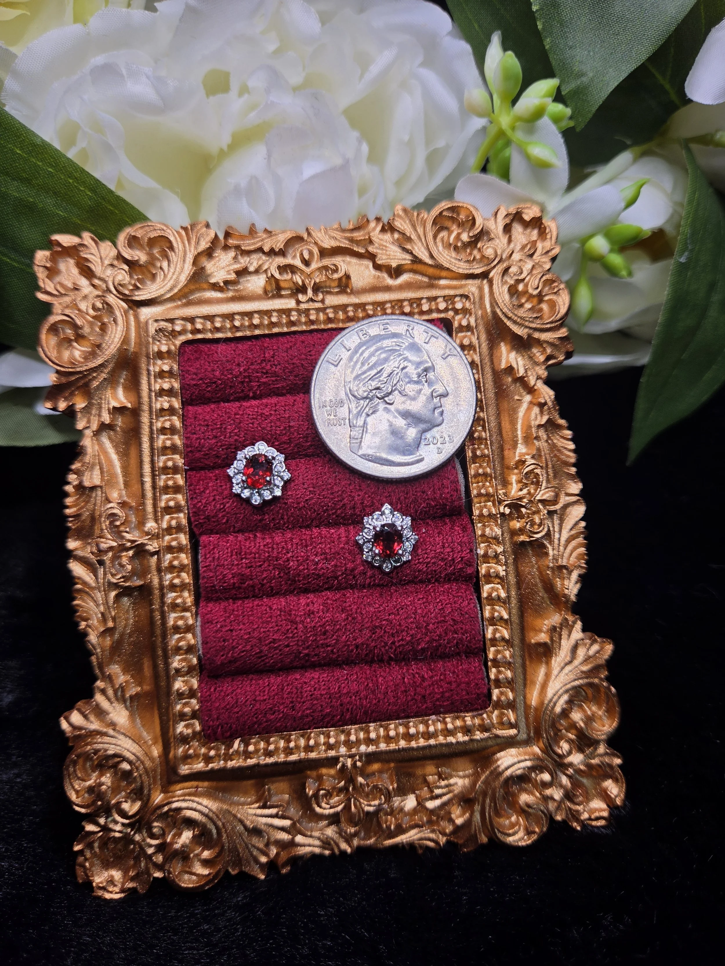 Garnet Studs on S925