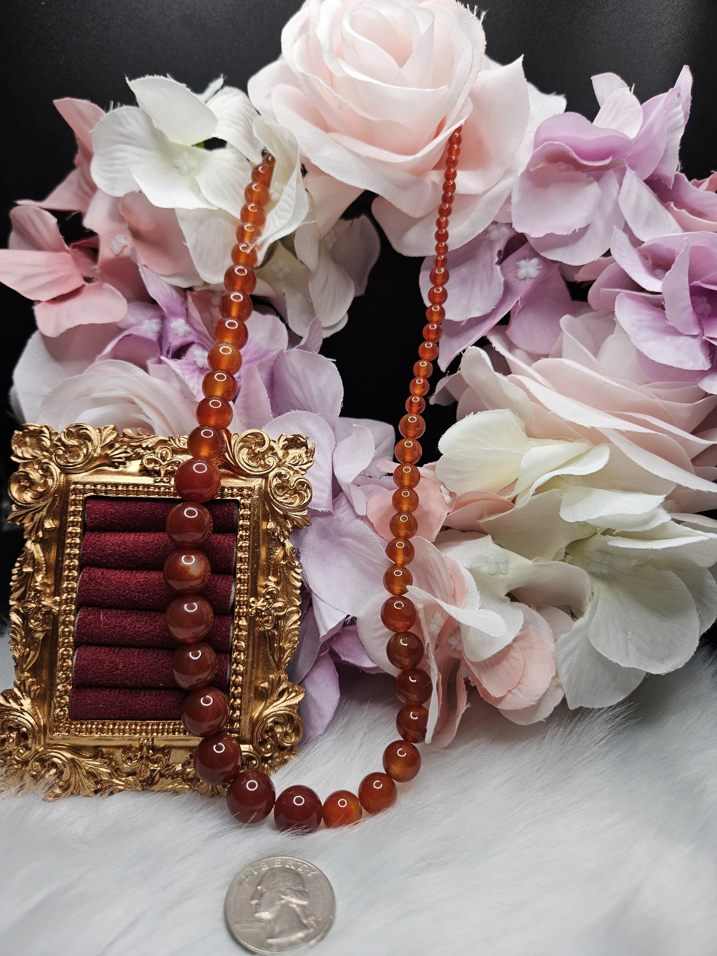 Carnelian Graduated Beaded Necklace