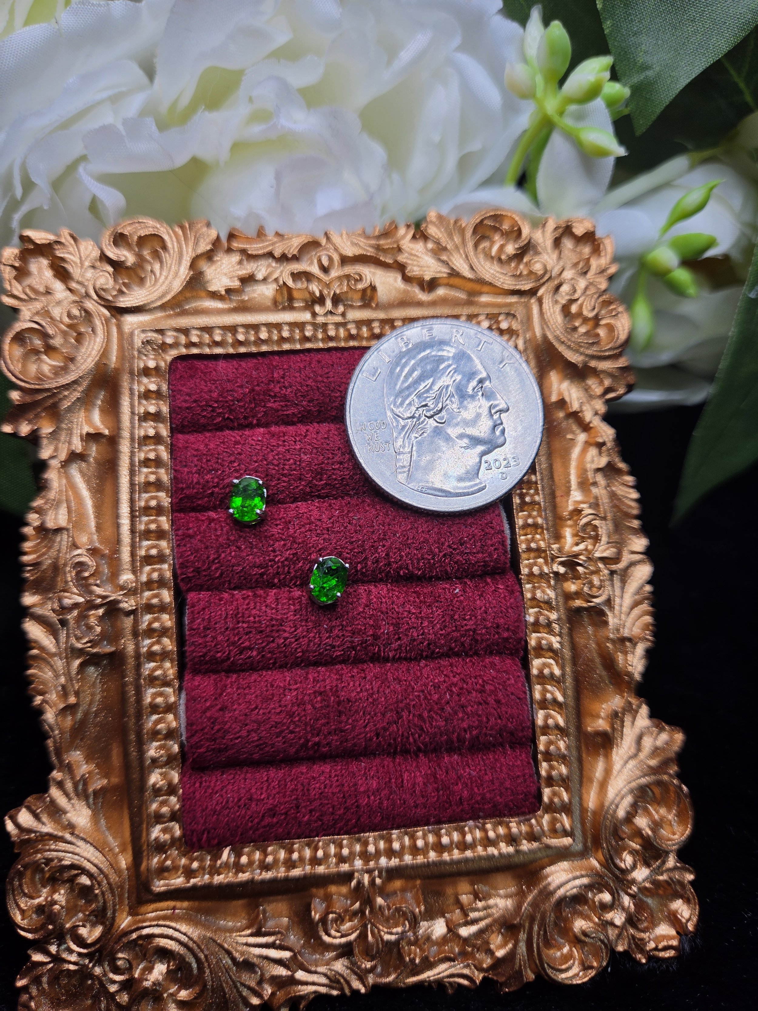 Diopside Studs, s925