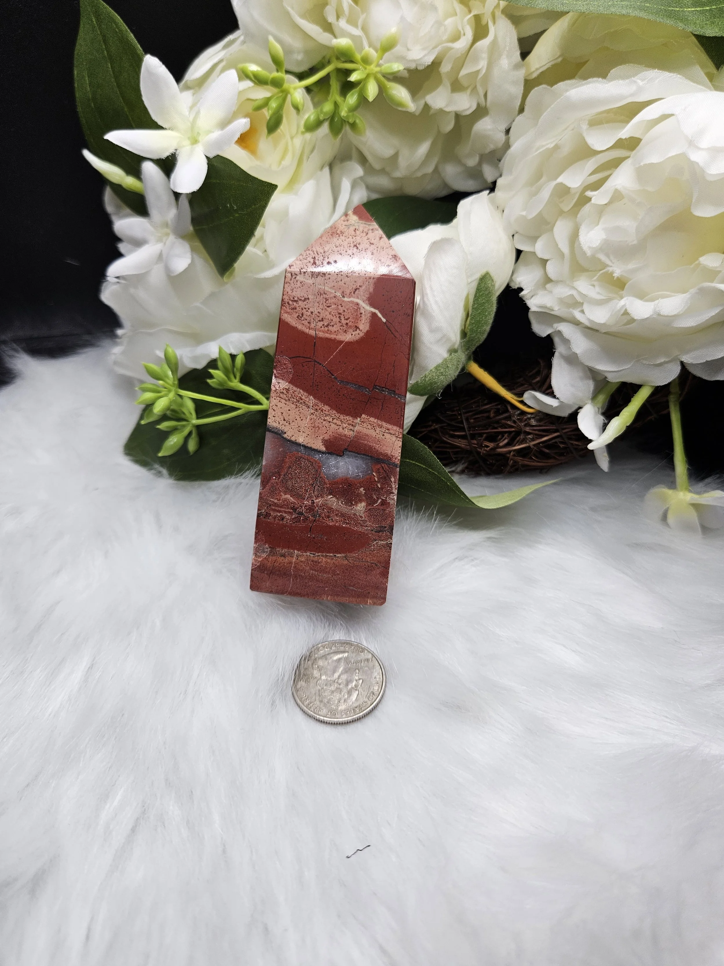 Red Jasper Thick Tower, Damaged / Discounted