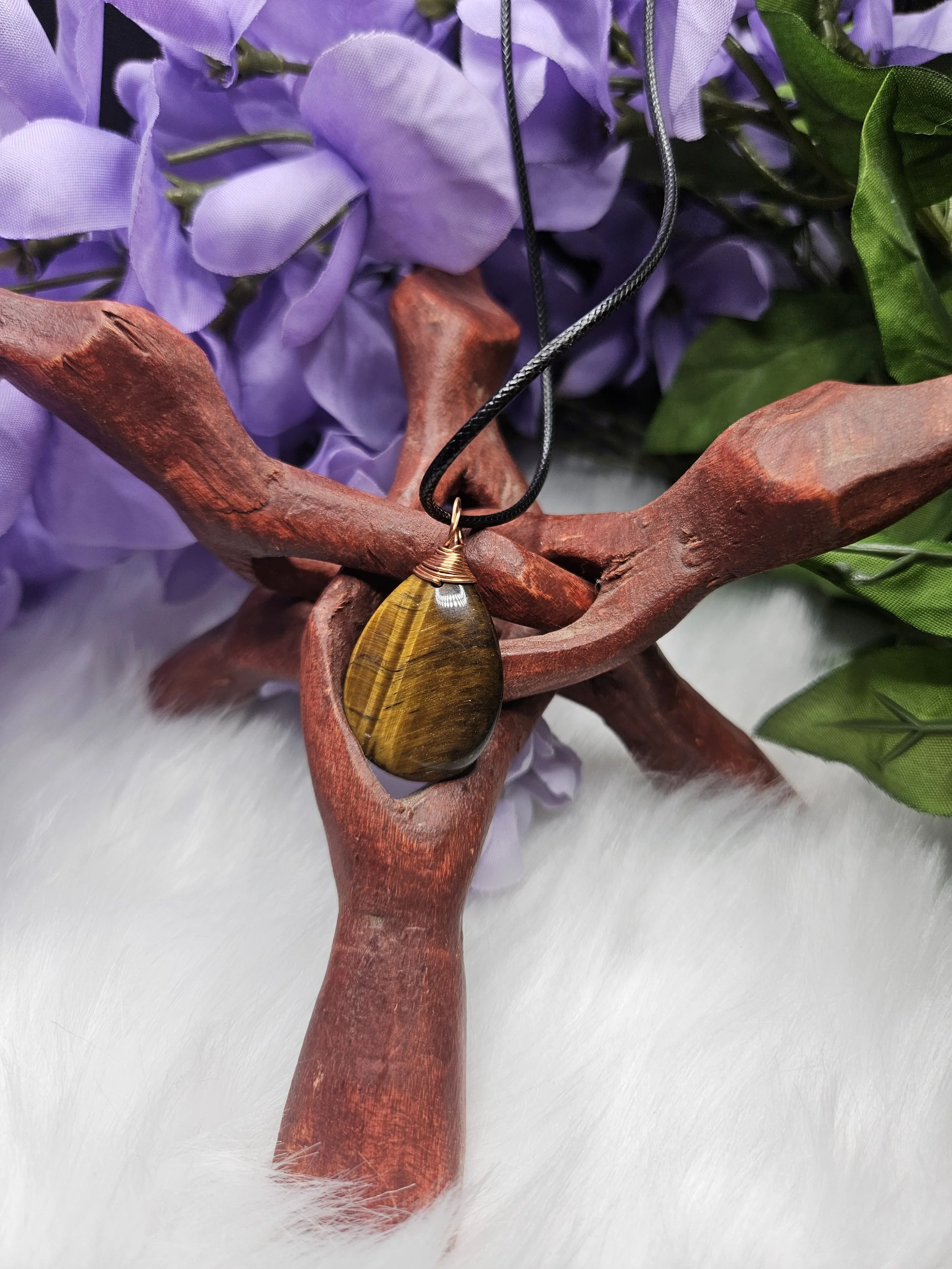 Tigers Eye Teardrop with Wire Wrapped Top