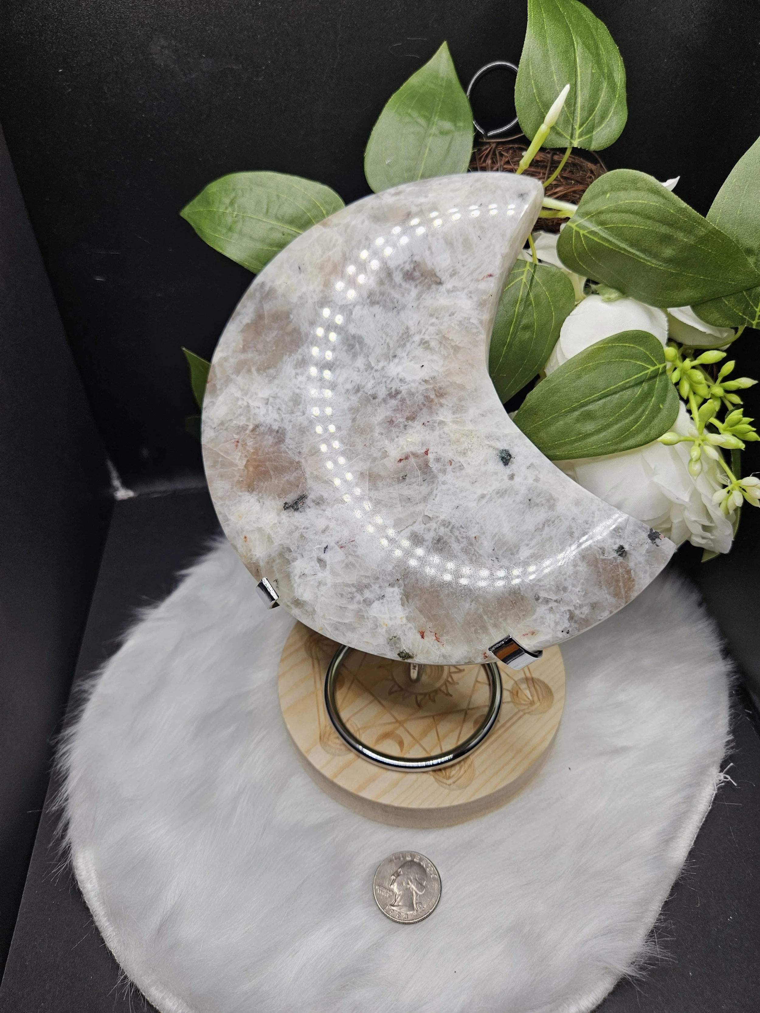 Moonstone Moon with Stand - XXL