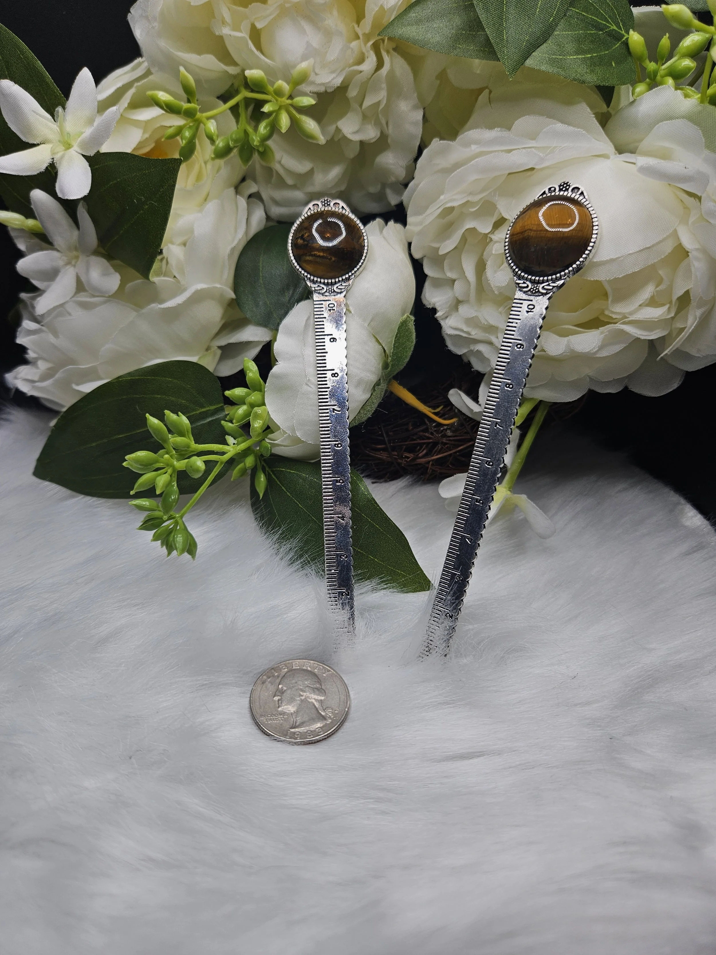 Stainless-Steel Multi Use Bookmarks - Tigers Eye