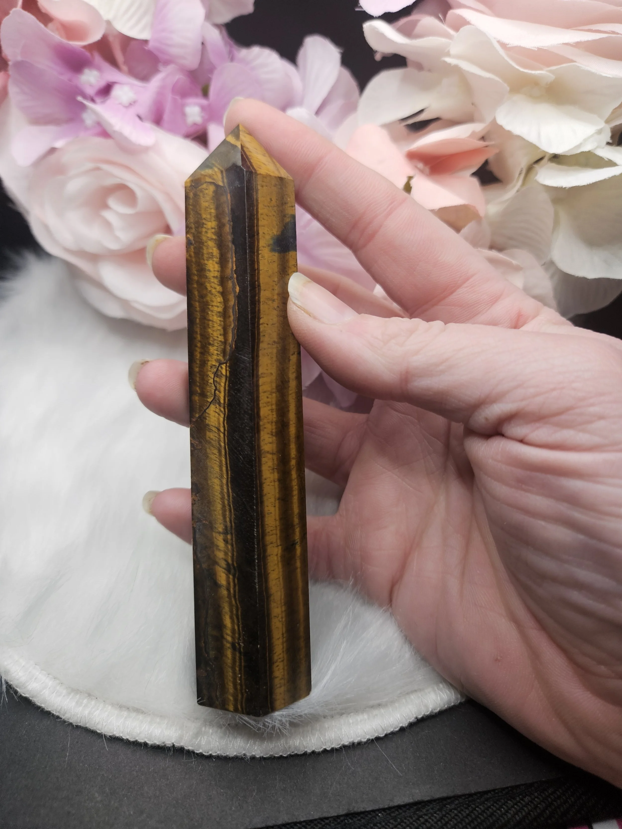 Golden and Blue Tigers Eye Tower