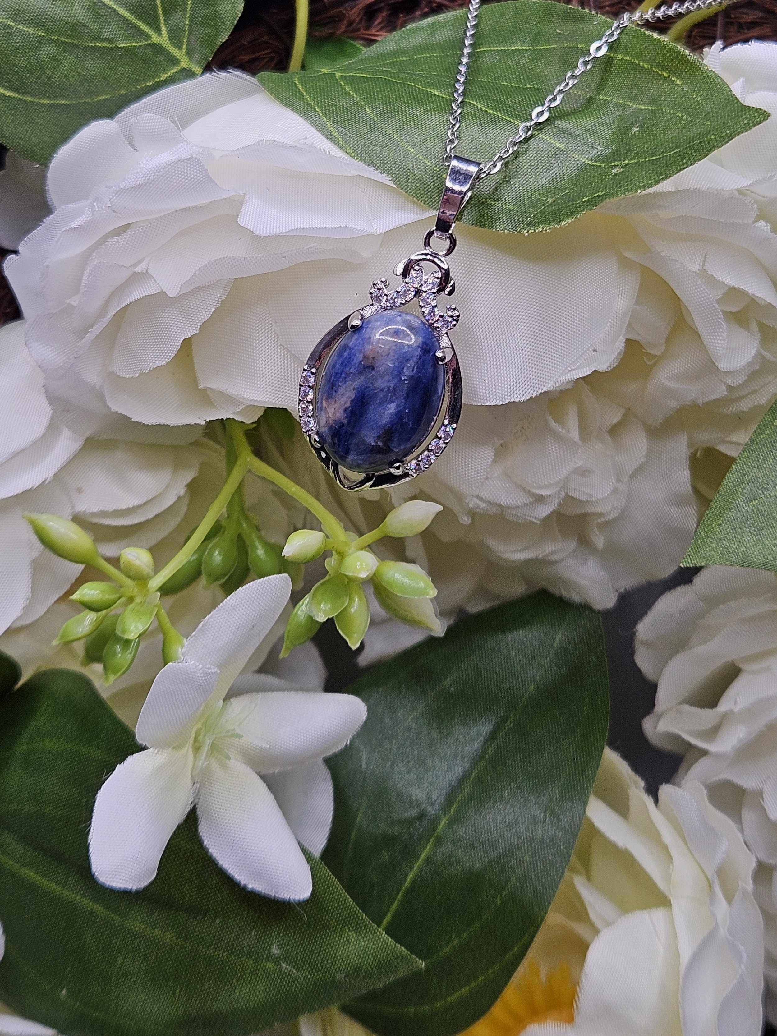 Elegant Sodalite with Silver Hanging