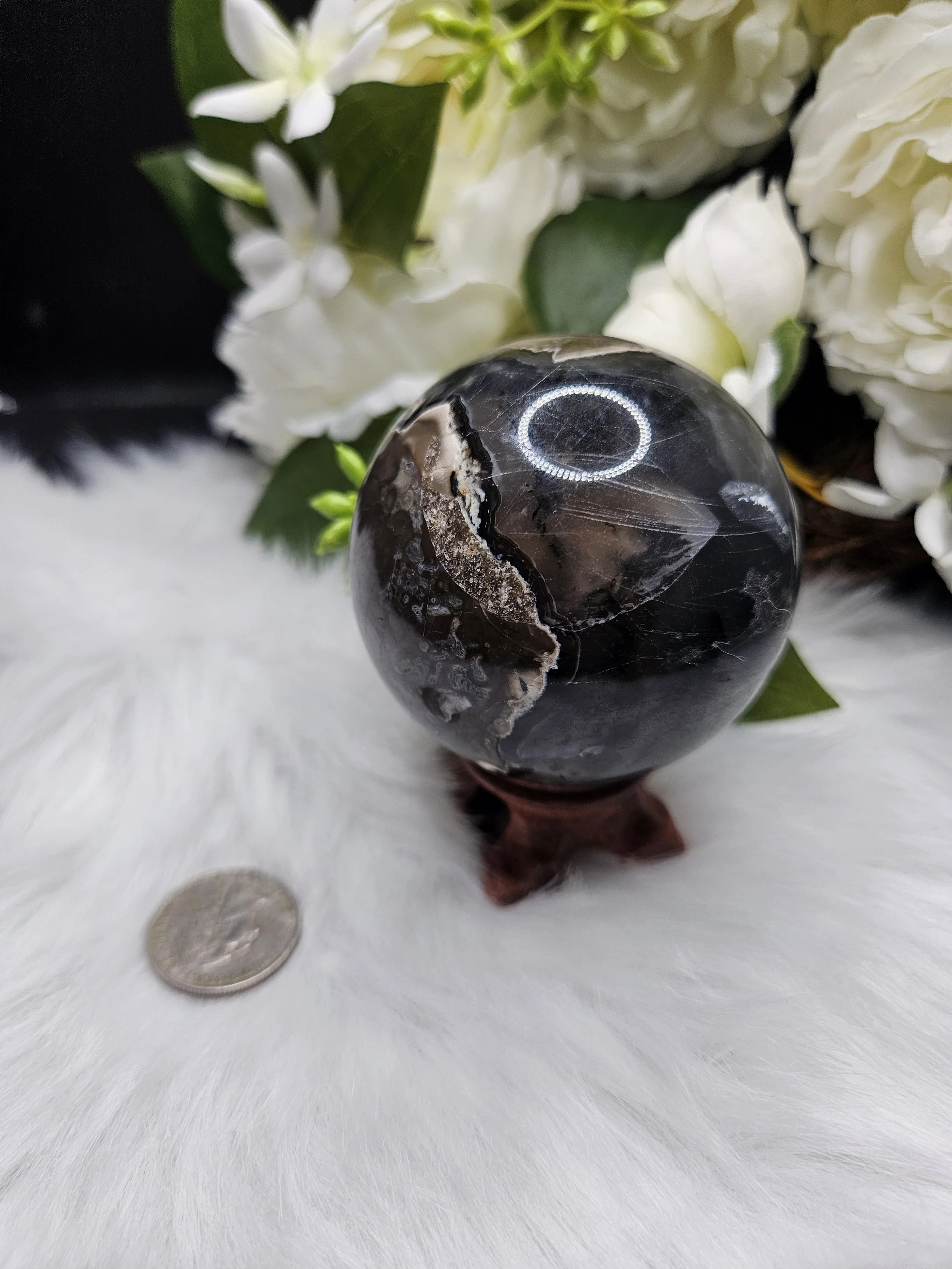 Volcano Agate Sphere, Medium UV