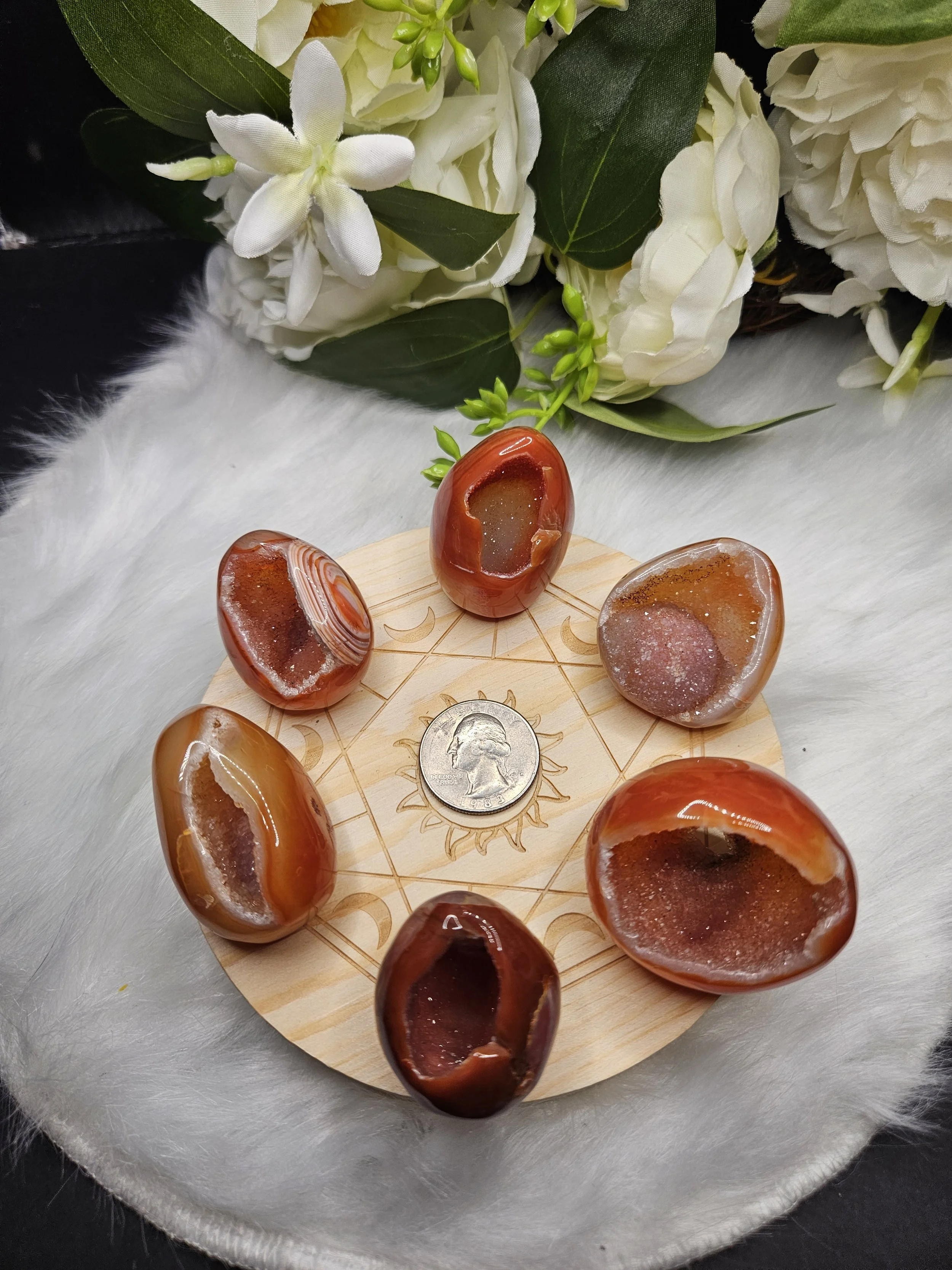 Carnelian Druzy Caves - Medium