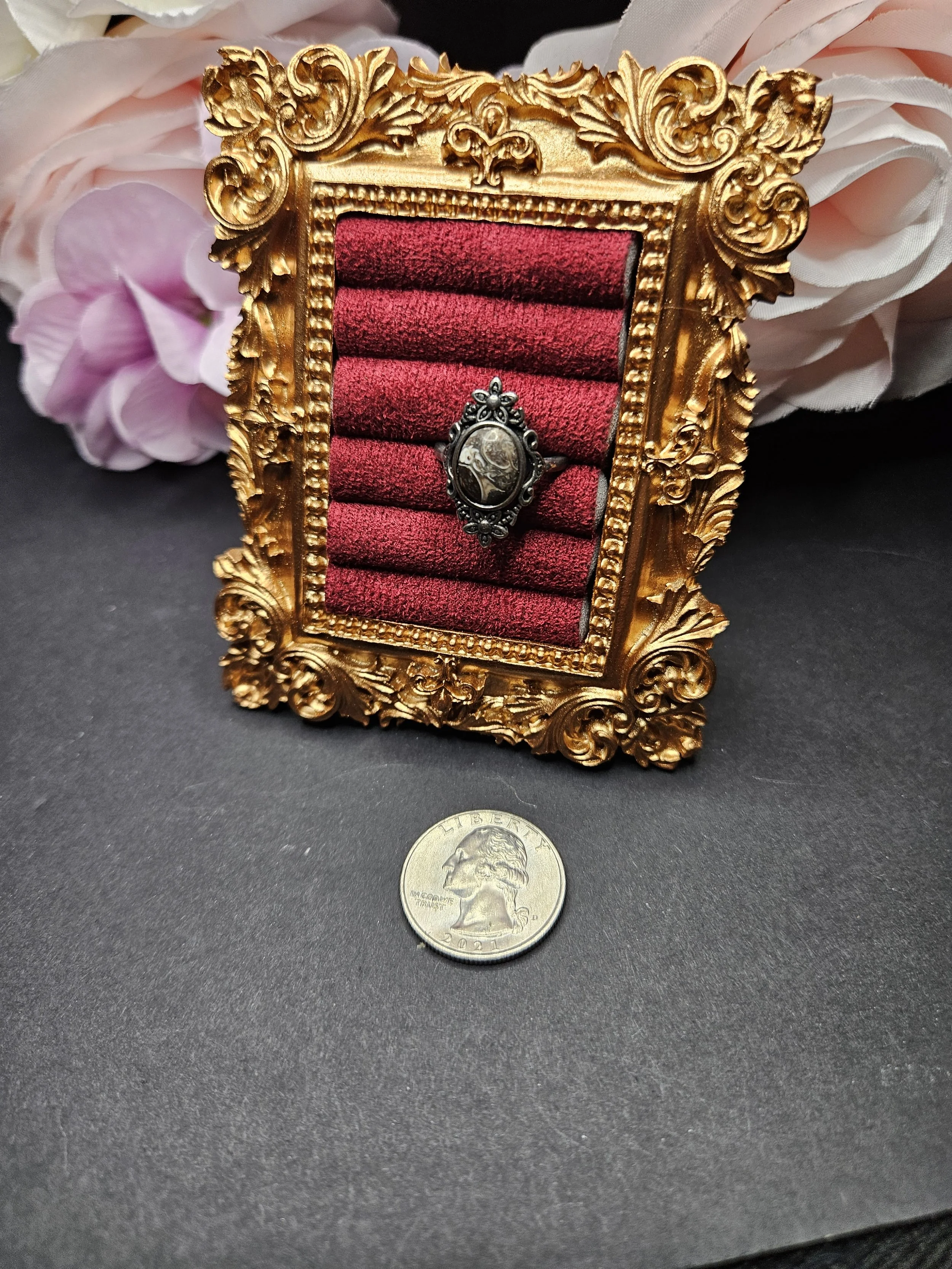 Vintage Inspired Adjustable Ring - Picture Jaspers