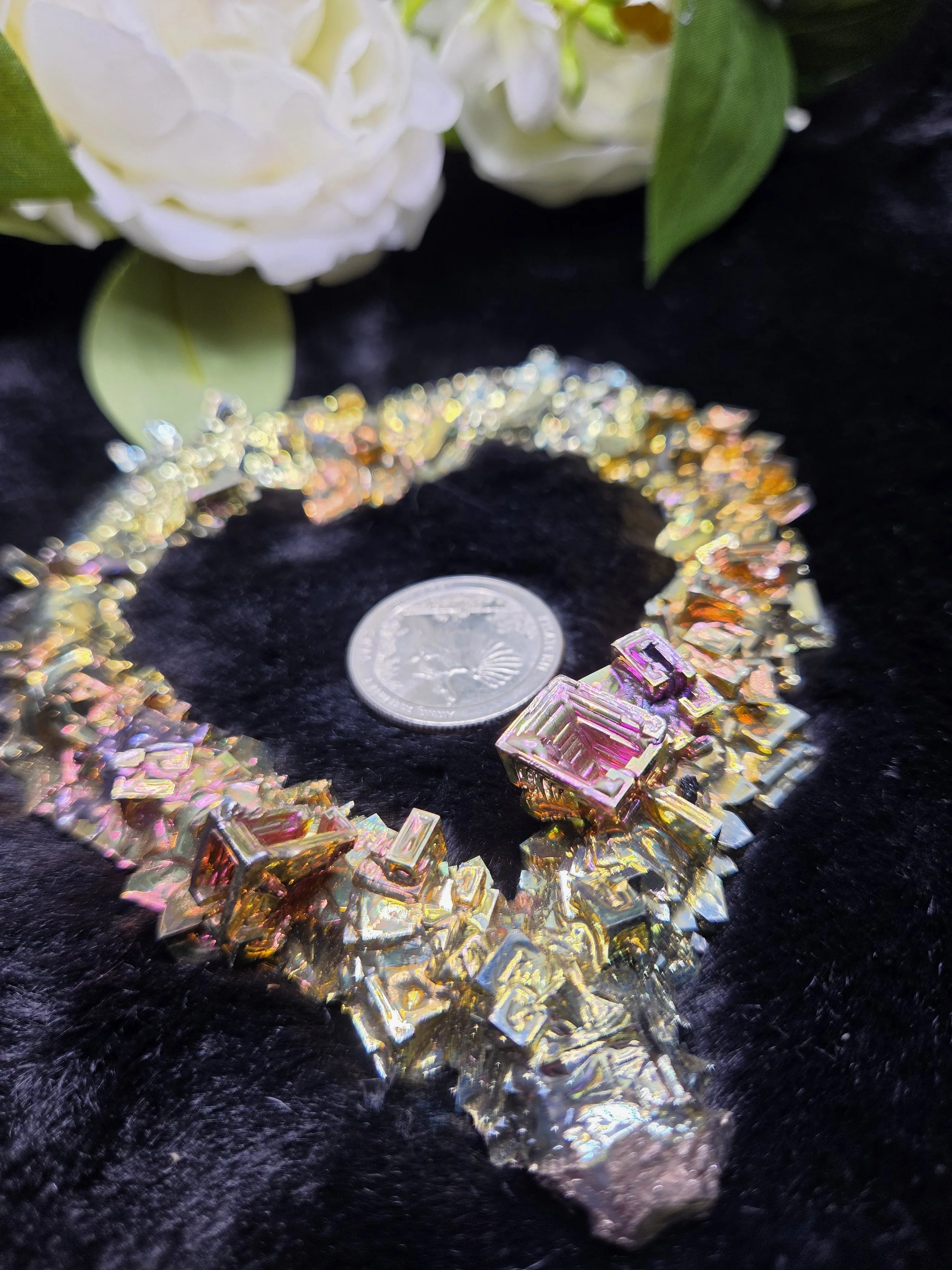 Bismuth Crystal Heart Larger