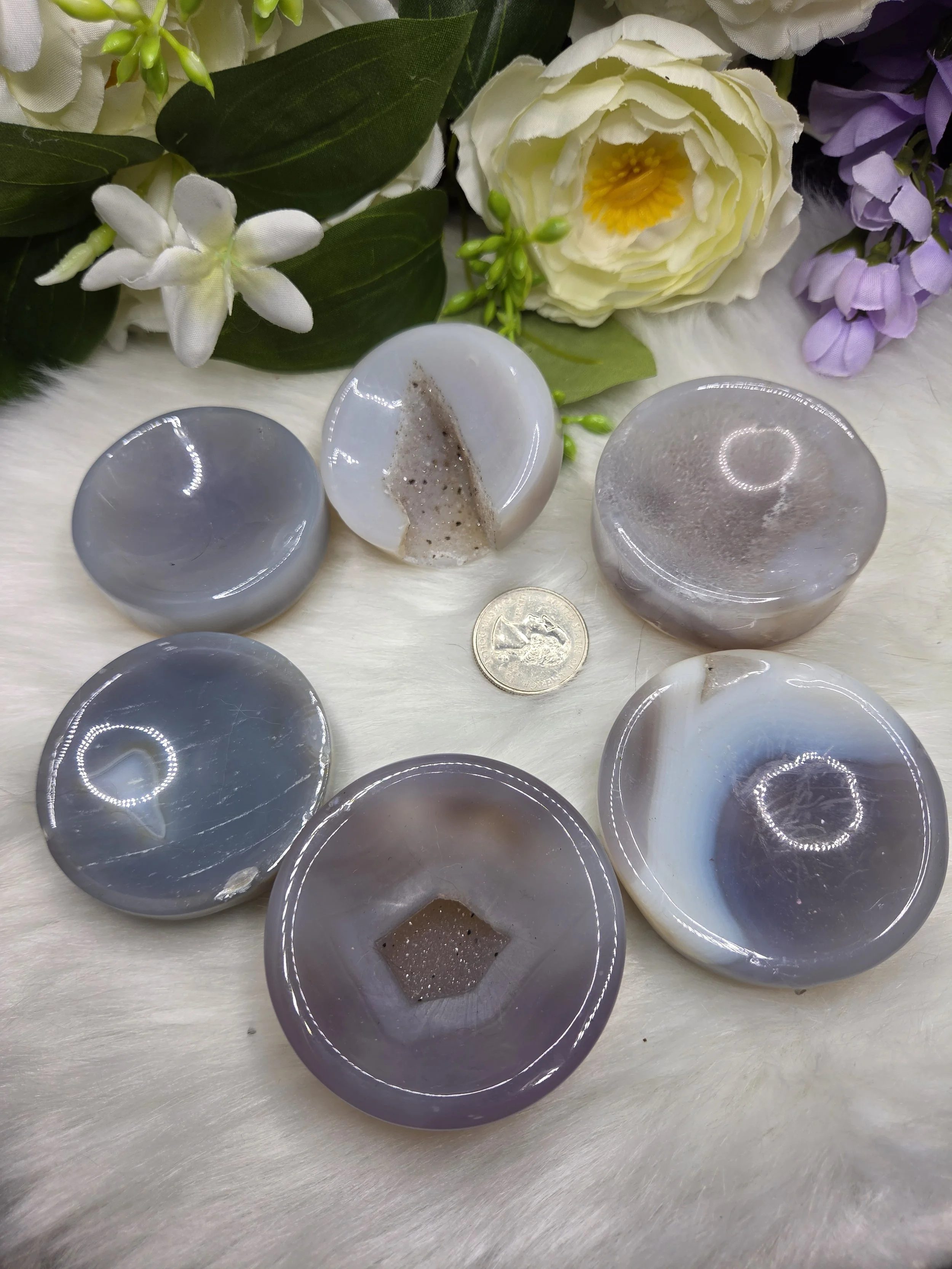 Grey Agate Dishes / Sphere Holders