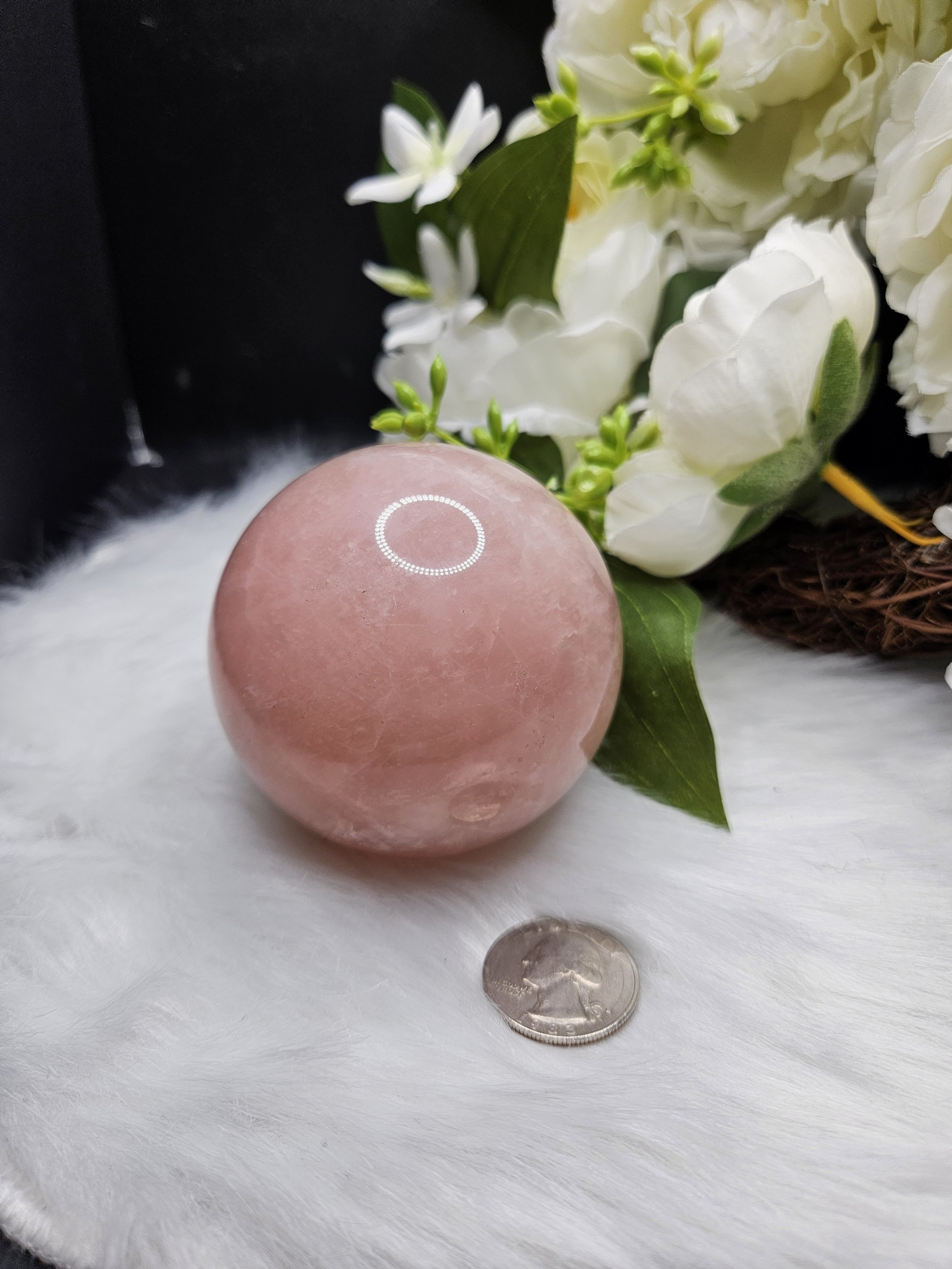 Rose Quartz Sphere, 72mm
